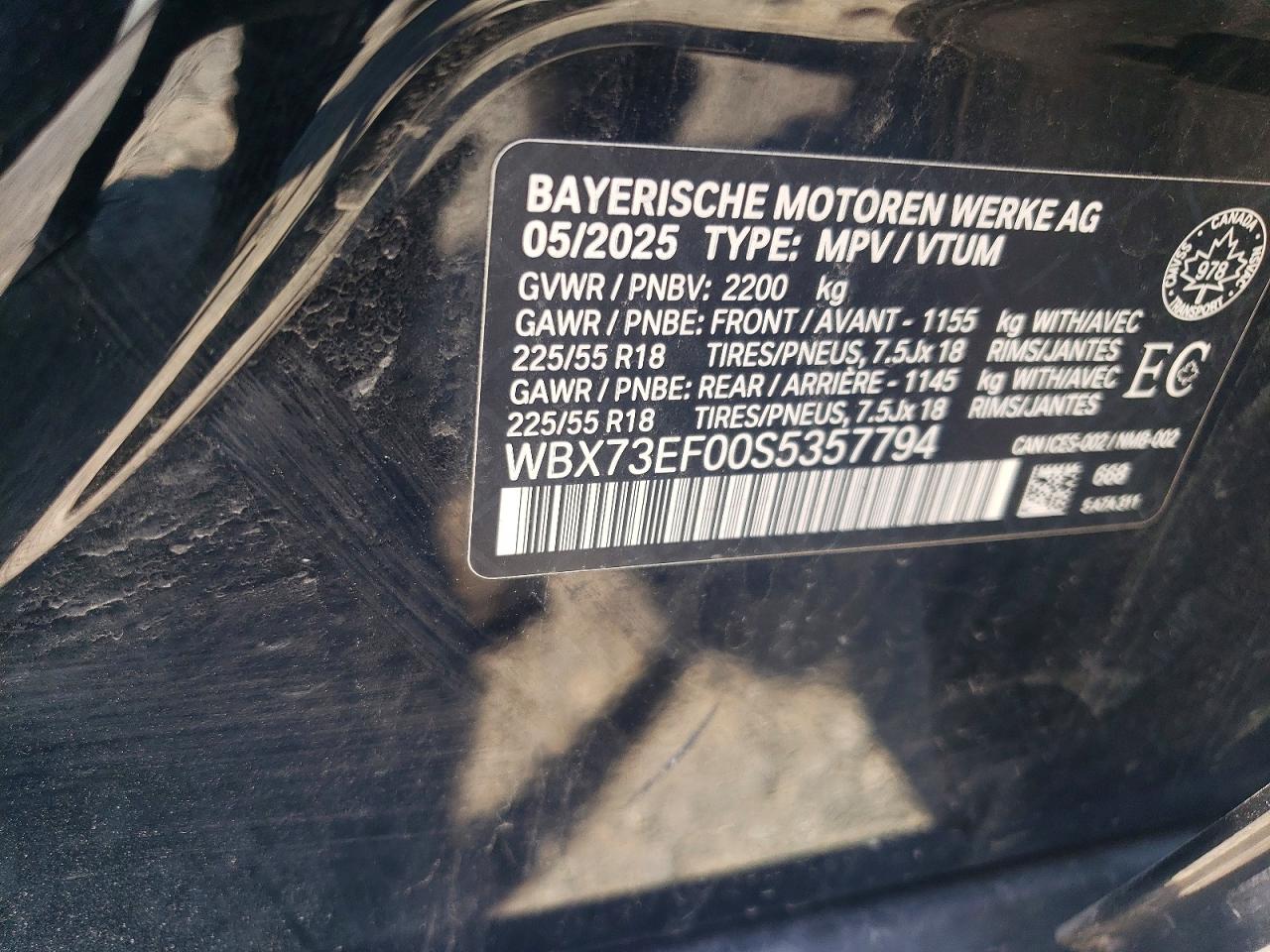 2025 Bmw X1 Xdrive28i Черный vin: WBX73EF00S5357794