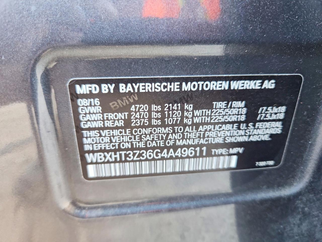 2016 Bmw X1 Xdrive28i Gray vin: WBXHT3Z36G4A49611