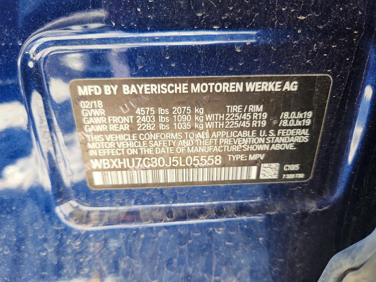 2018 Bmw X1 Sdrive28i Blue vin: WBXHU7C30J5L05558