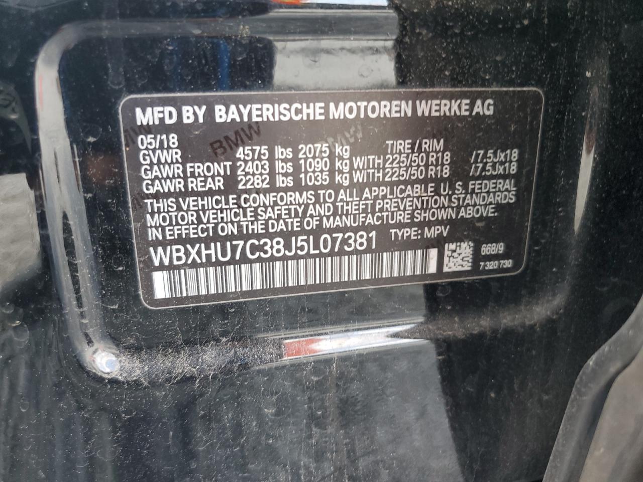 2018 Bmw X1 Sdrive28i Черный vin: WBXHU7C38J5L07381