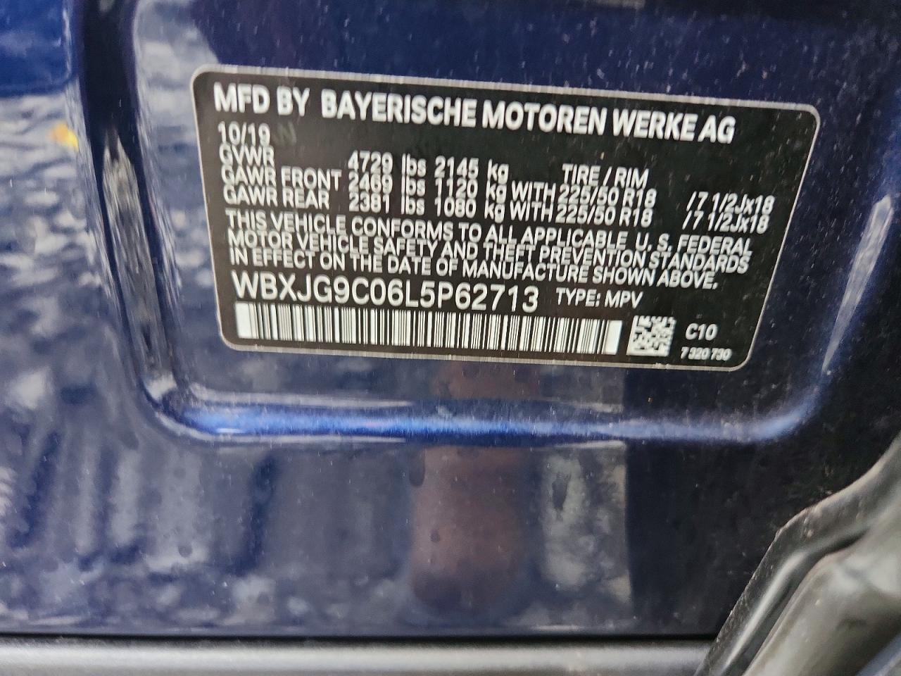 2020 Bmw X1 Xdrive28i Blue vin: WBXJG9C06L5P62713