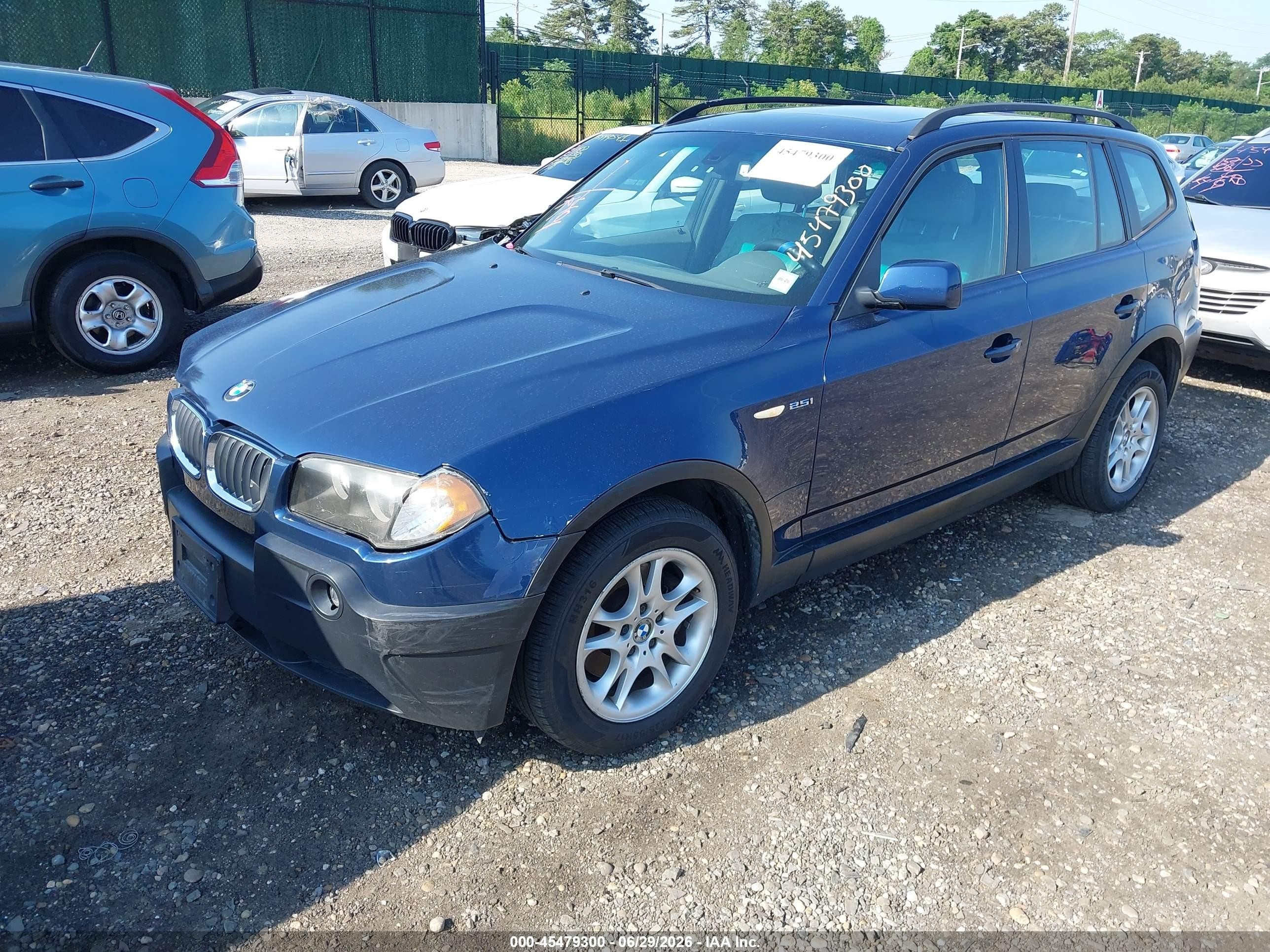 2004 Bmw X3 2.5i Blue vin: WBXPA73424WB20183