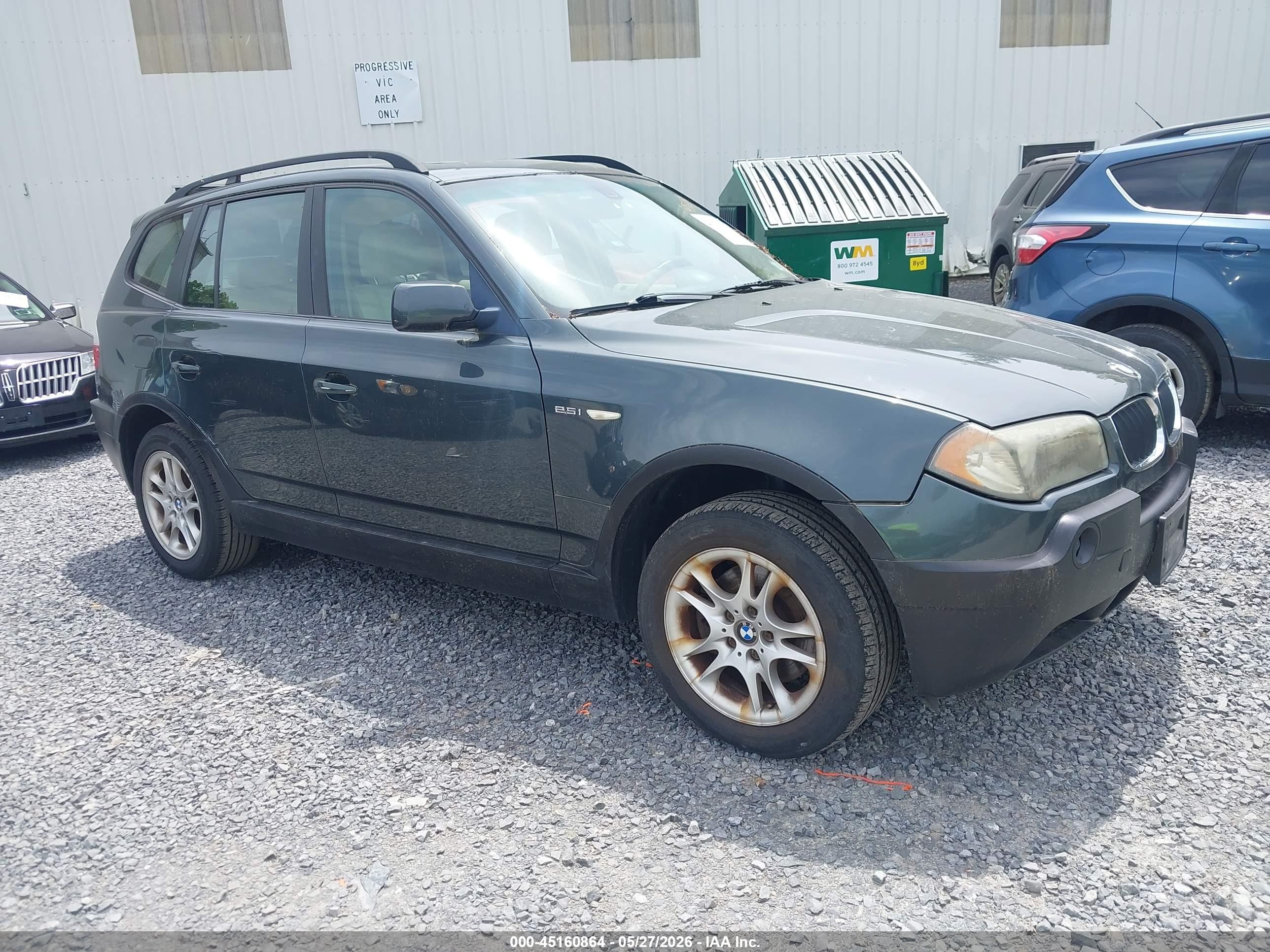 2004 Bmw X3 2.5i Зеленый vin: WBXPA73424WC38590
