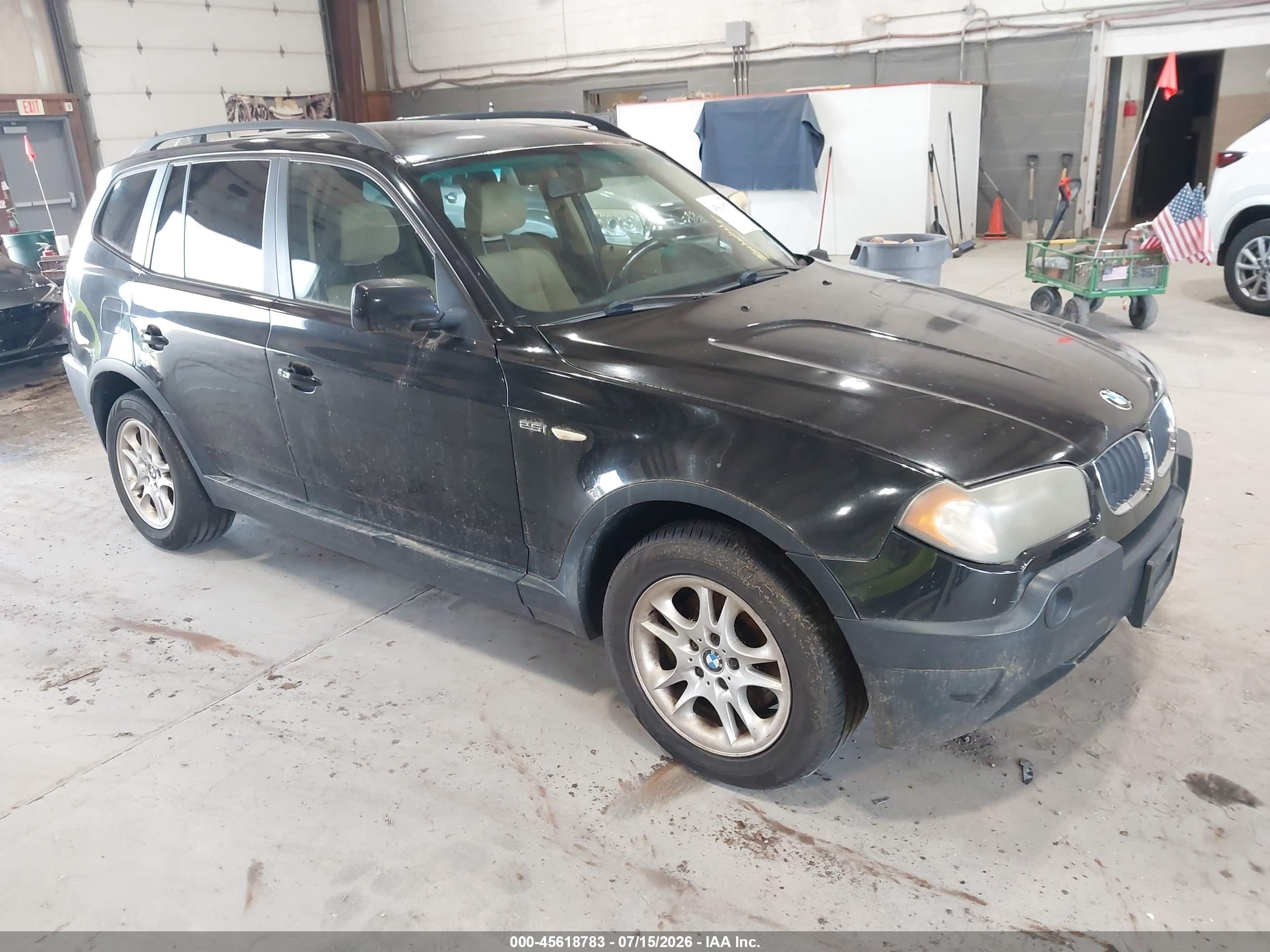 2005 Bmw X3 2.5i Black vin: WBXPA73435WC48658