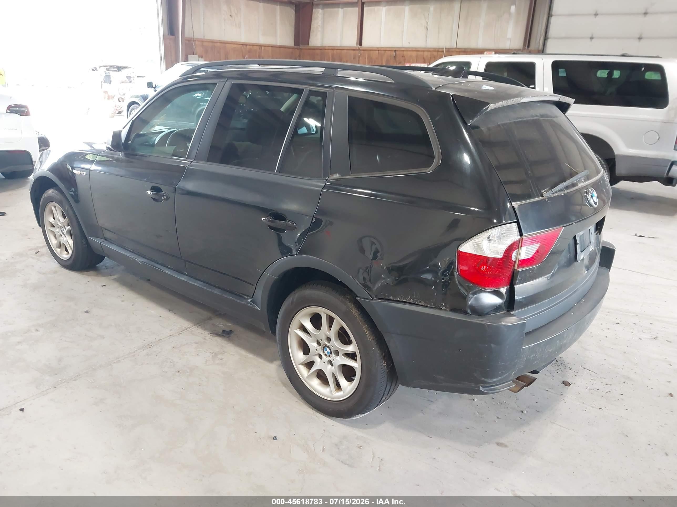 2005 Bmw X3 2.5i Black vin: WBXPA73435WC48658
