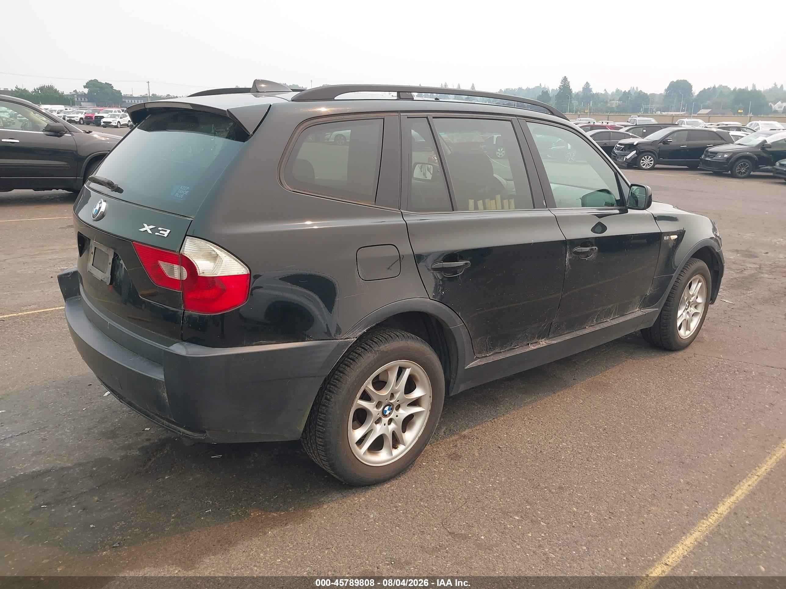 2004 Bmw X3 2.5i Black vin: WBXPA73454WB27354