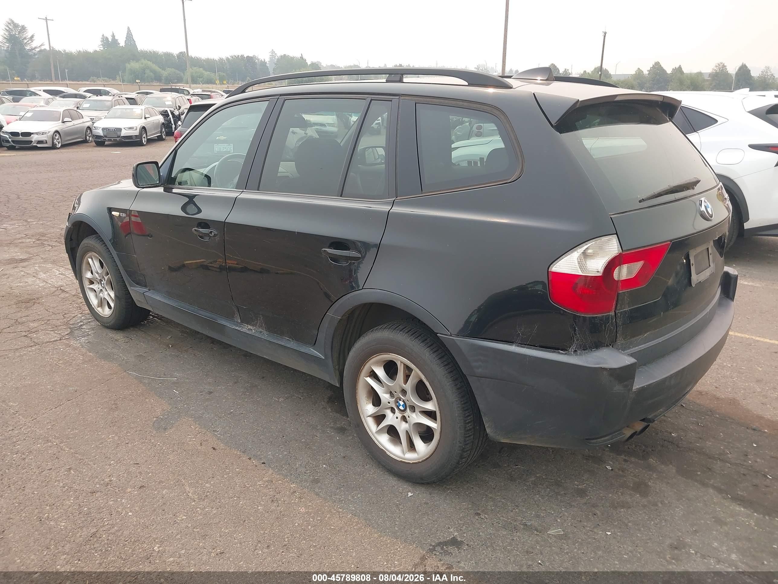 2004 Bmw X3 2.5i Black vin: WBXPA73454WB27354