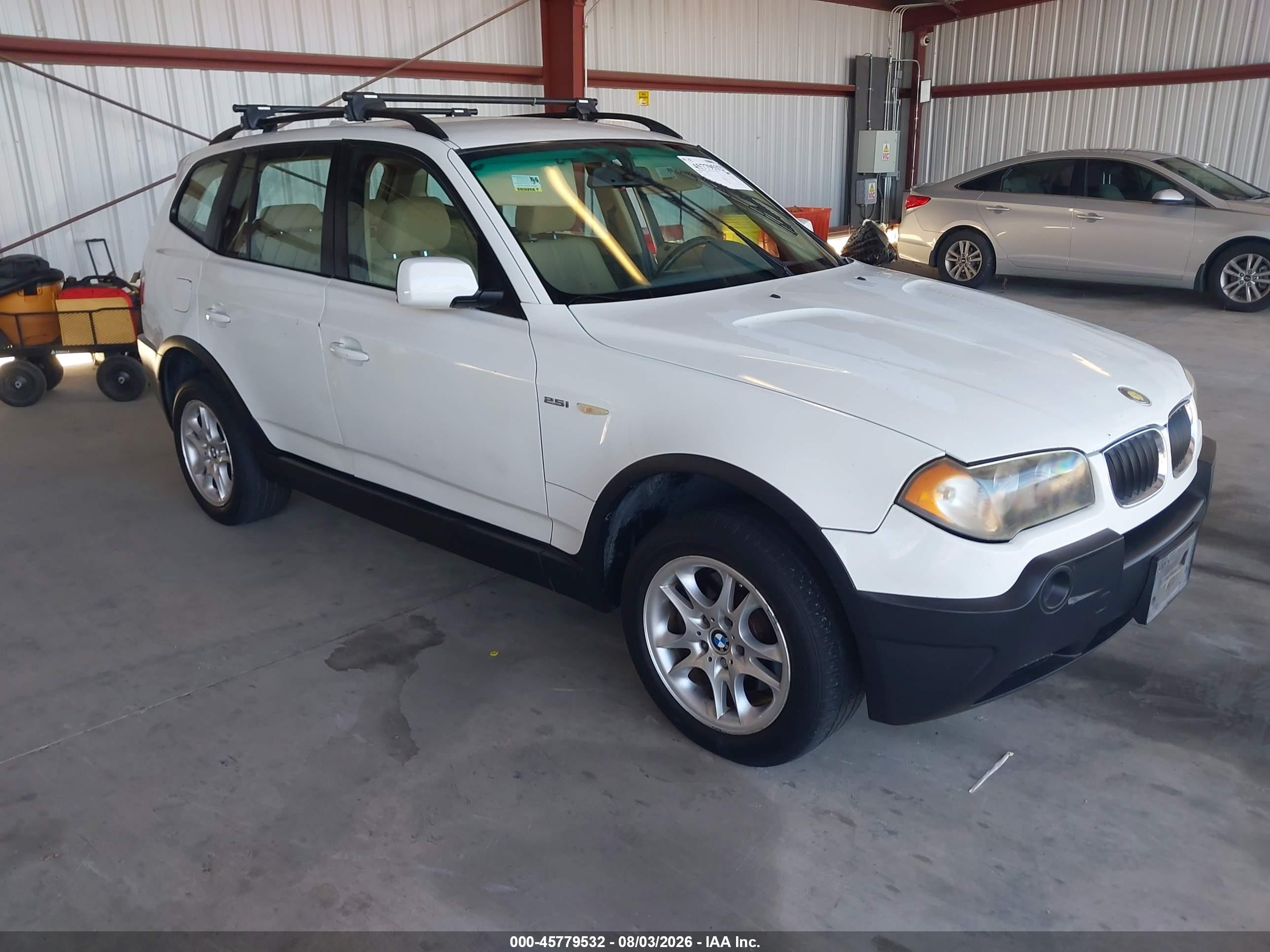 2004 Bmw X3 2.5i White vin: WBXPA73464WB26634