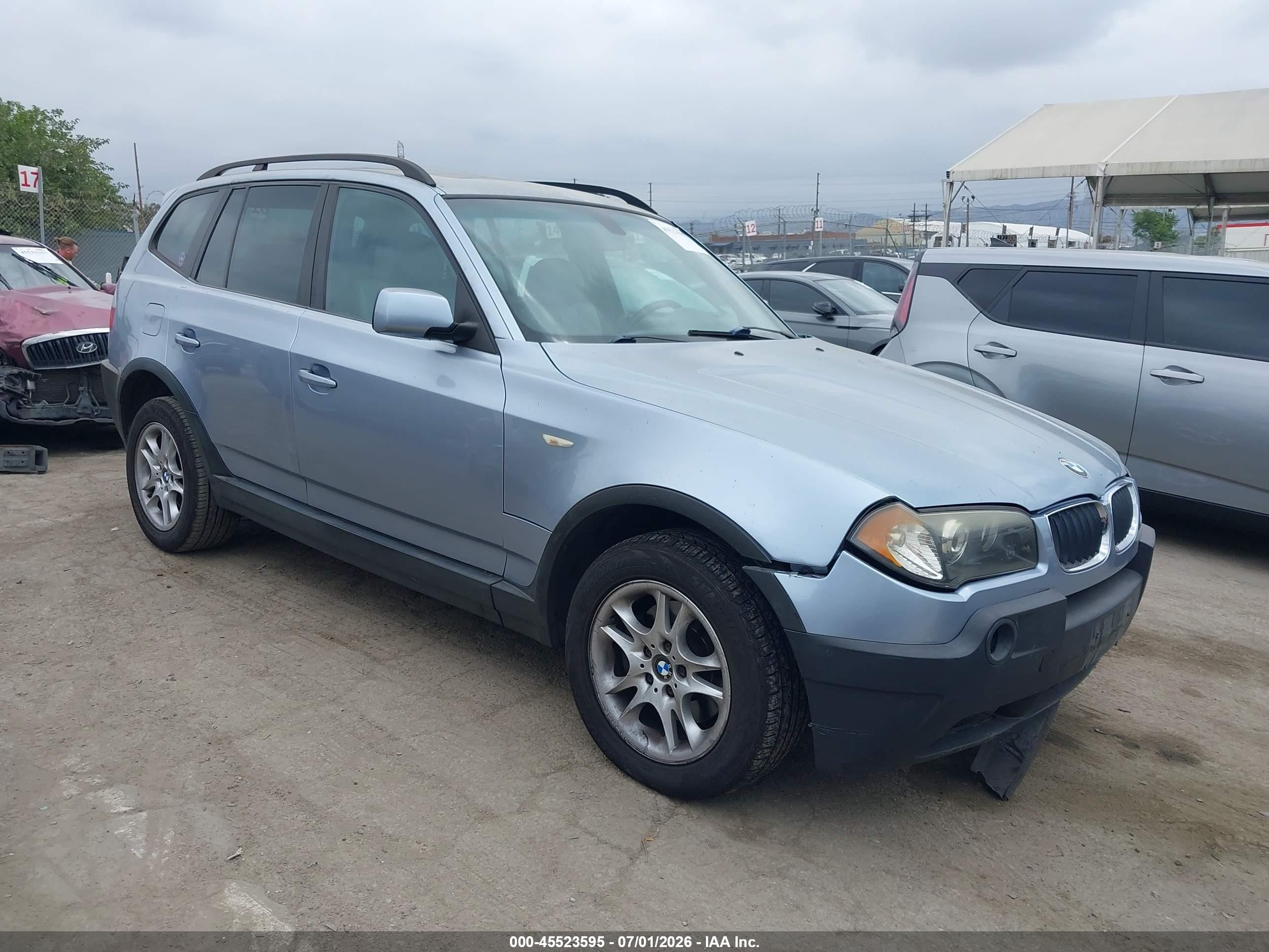 2004 Bmw X3 2.5i Light Blue vin: WBXPA73484WC35175