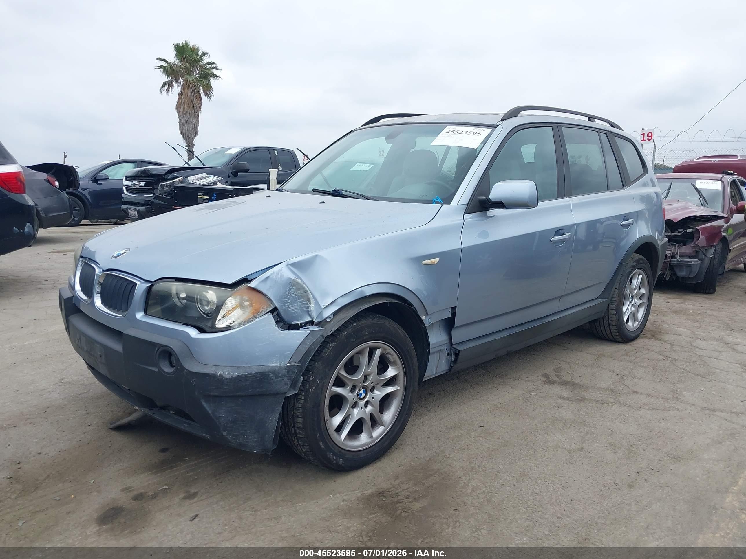 2004 Bmw X3 2.5i Light Blue vin: WBXPA73484WC35175