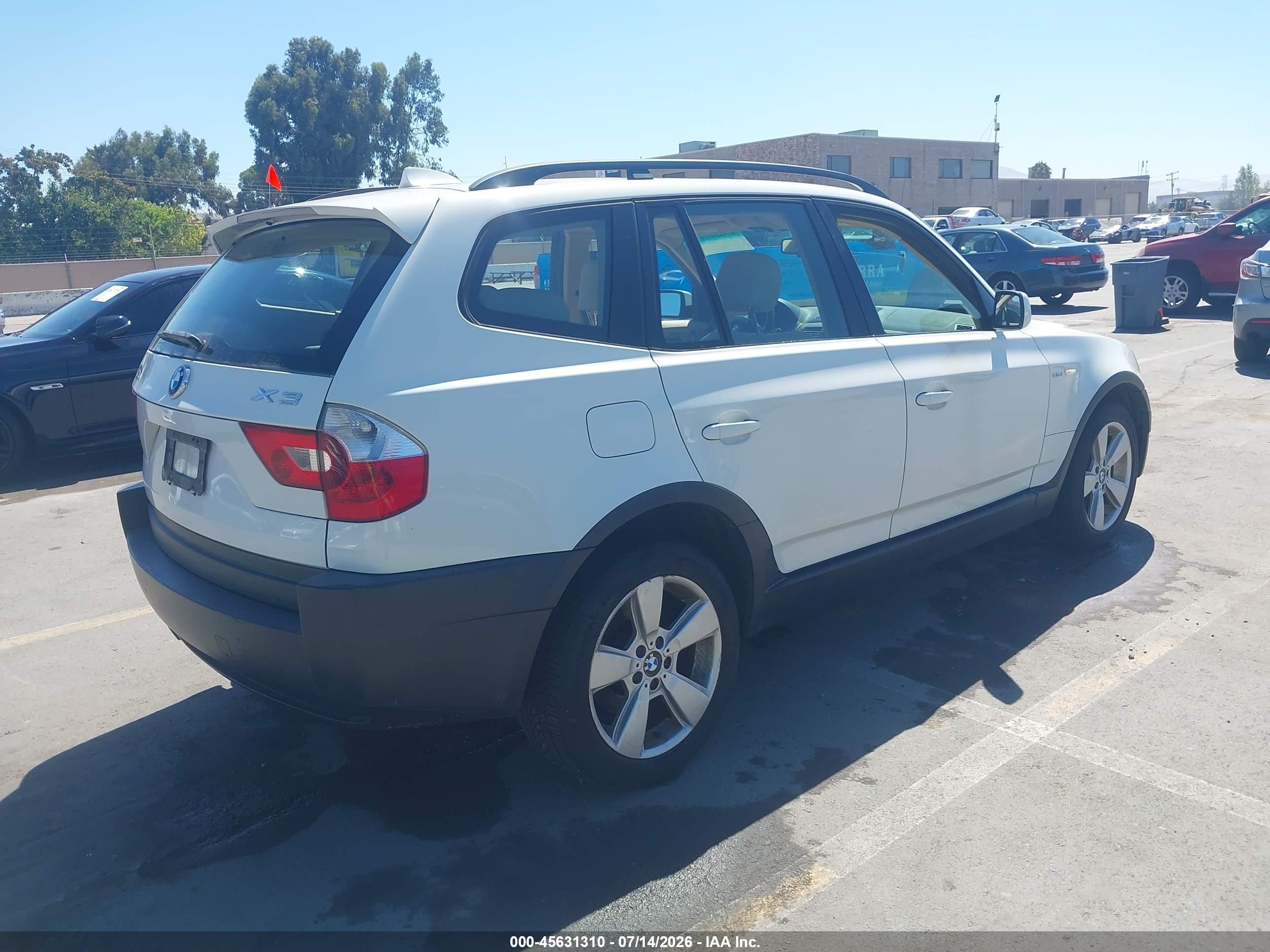 2004 Bmw X3 2.5i White vin: WBXPA73494WC43270