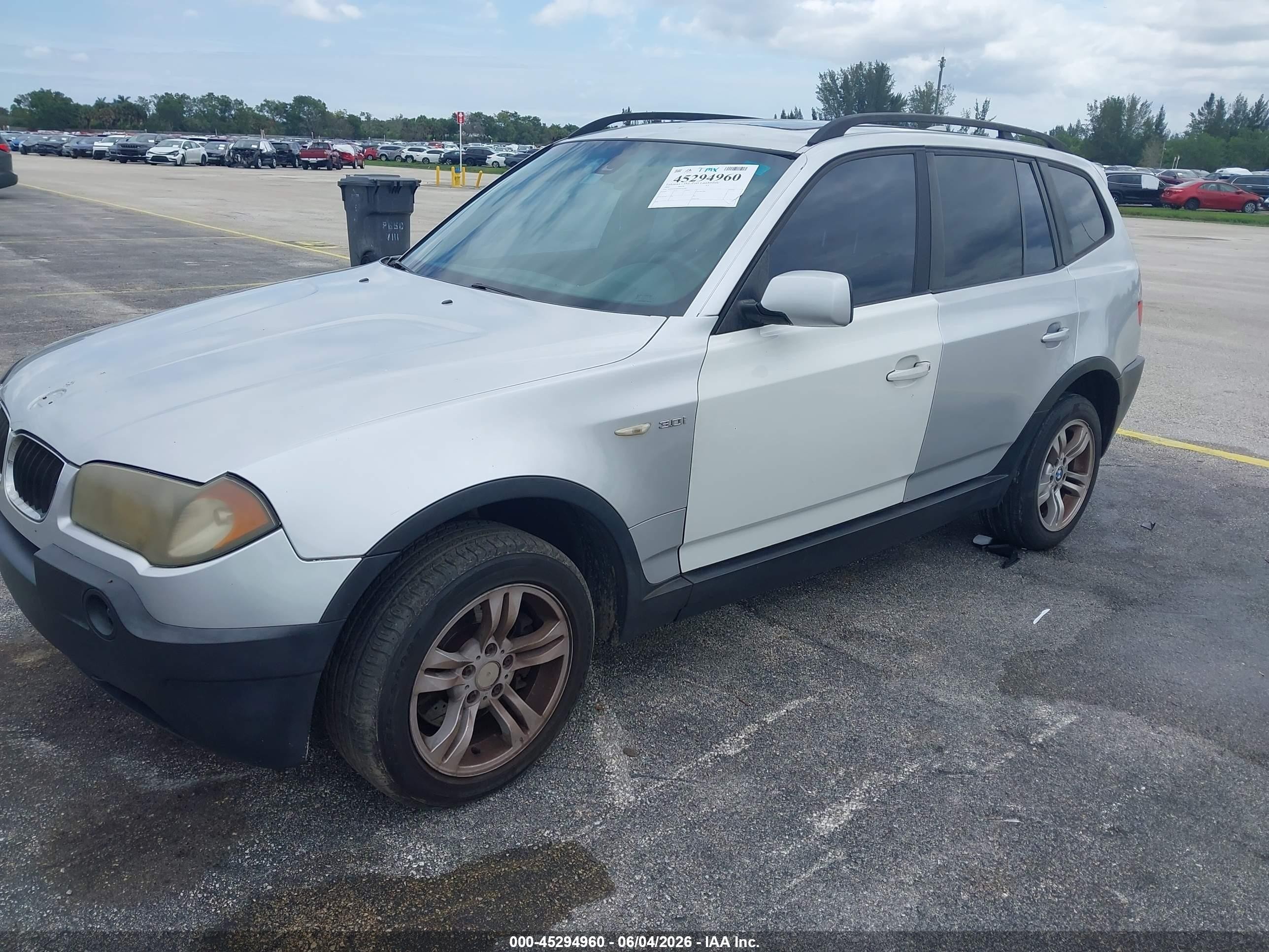2004 Bmw X3 3.0i Silver vin: WBXPA93404WA61680
