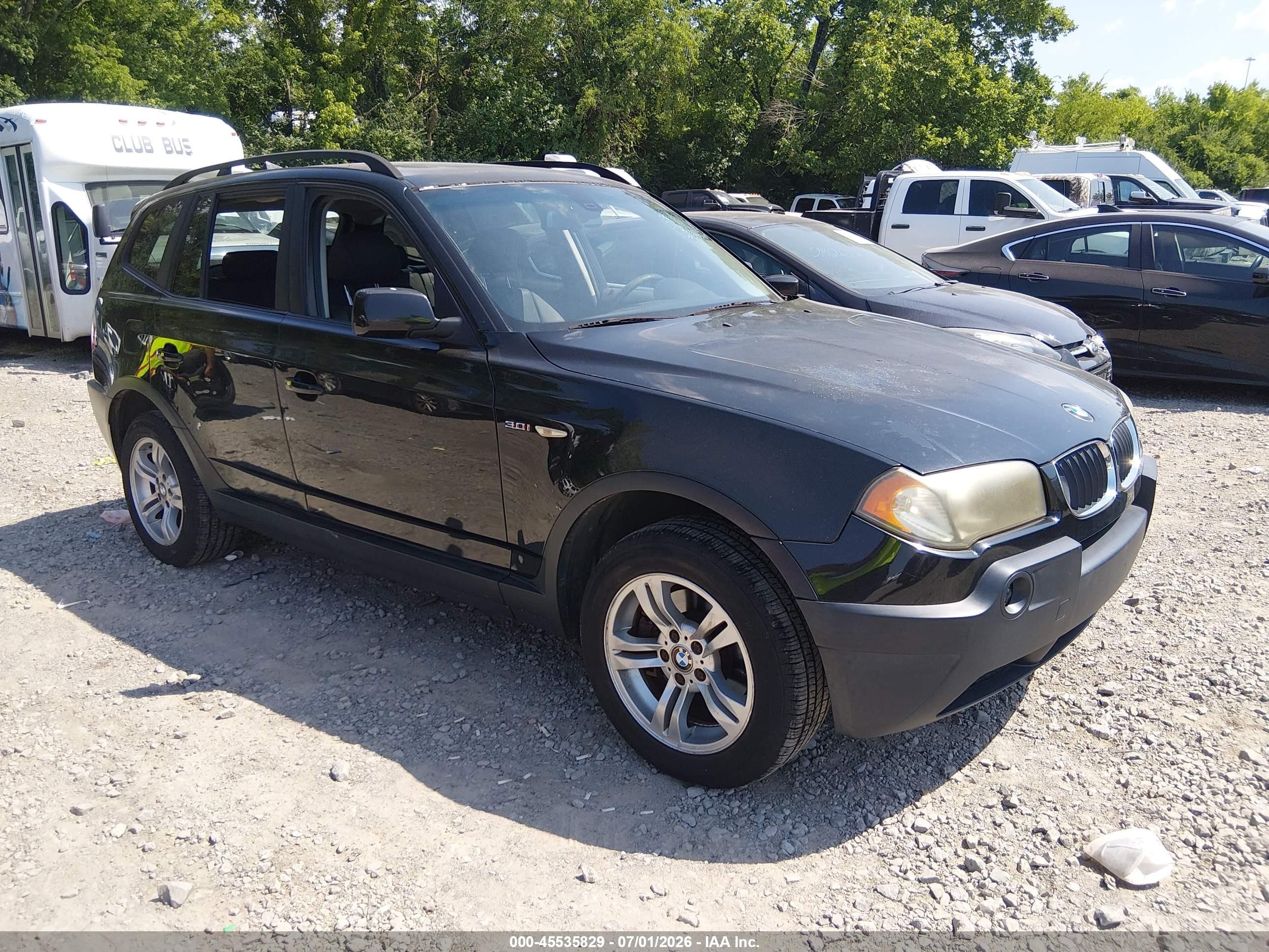 2005 Bmw X3 3.0i Black vin: WBXPA93405WD15051