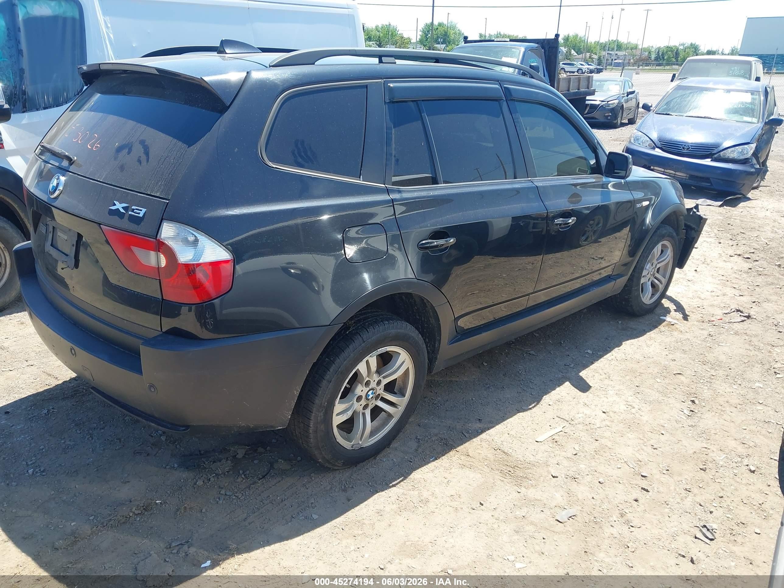 2005 Bmw X3 3.0i Black vin: WBXPA93405WD24557