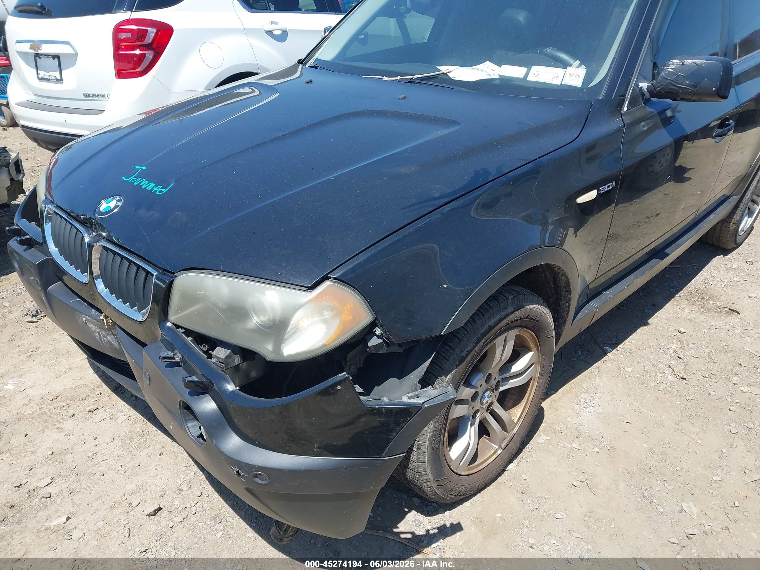2005 Bmw X3 3.0i Black vin: WBXPA93405WD24557
