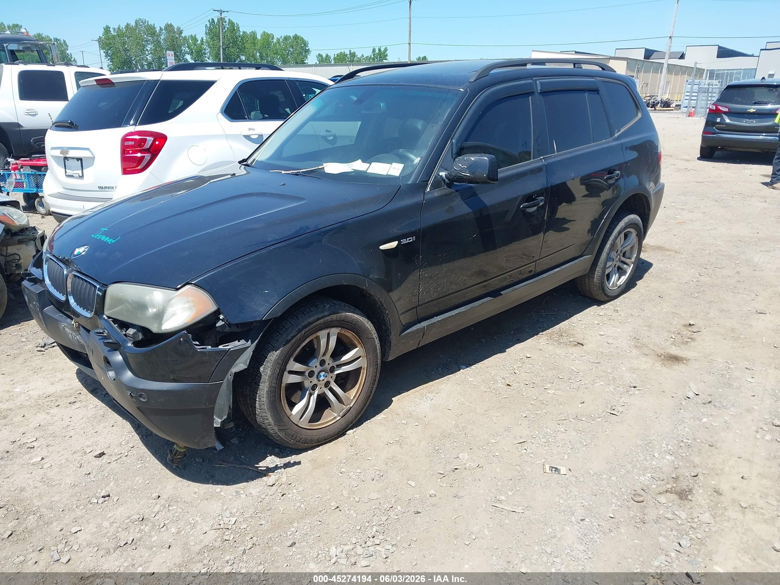 2005 Bmw X3 3.0i Black vin: WBXPA93405WD24557