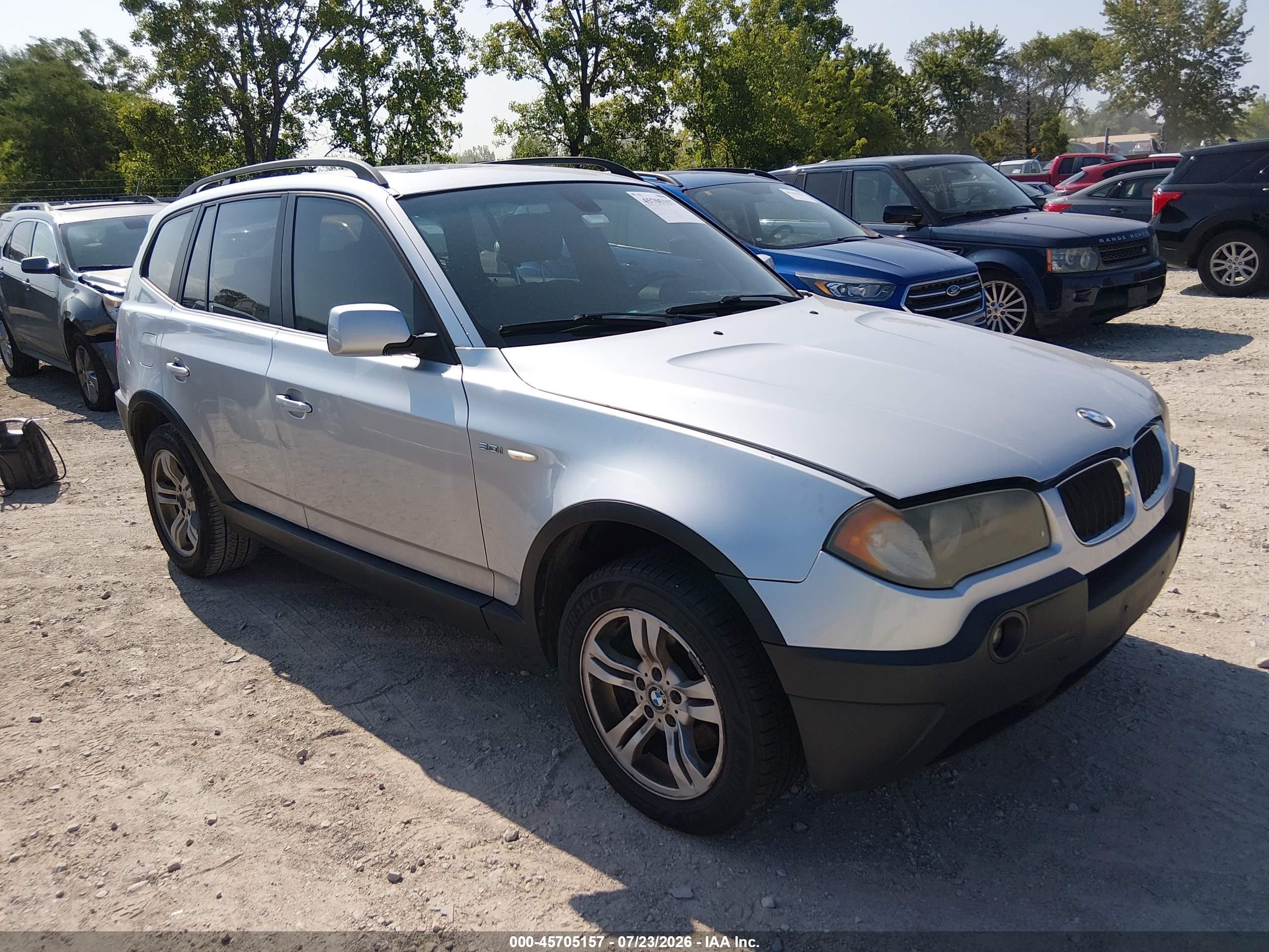 2005 Bmw X3 3.0i Silver vin: WBXPA93415WD11445