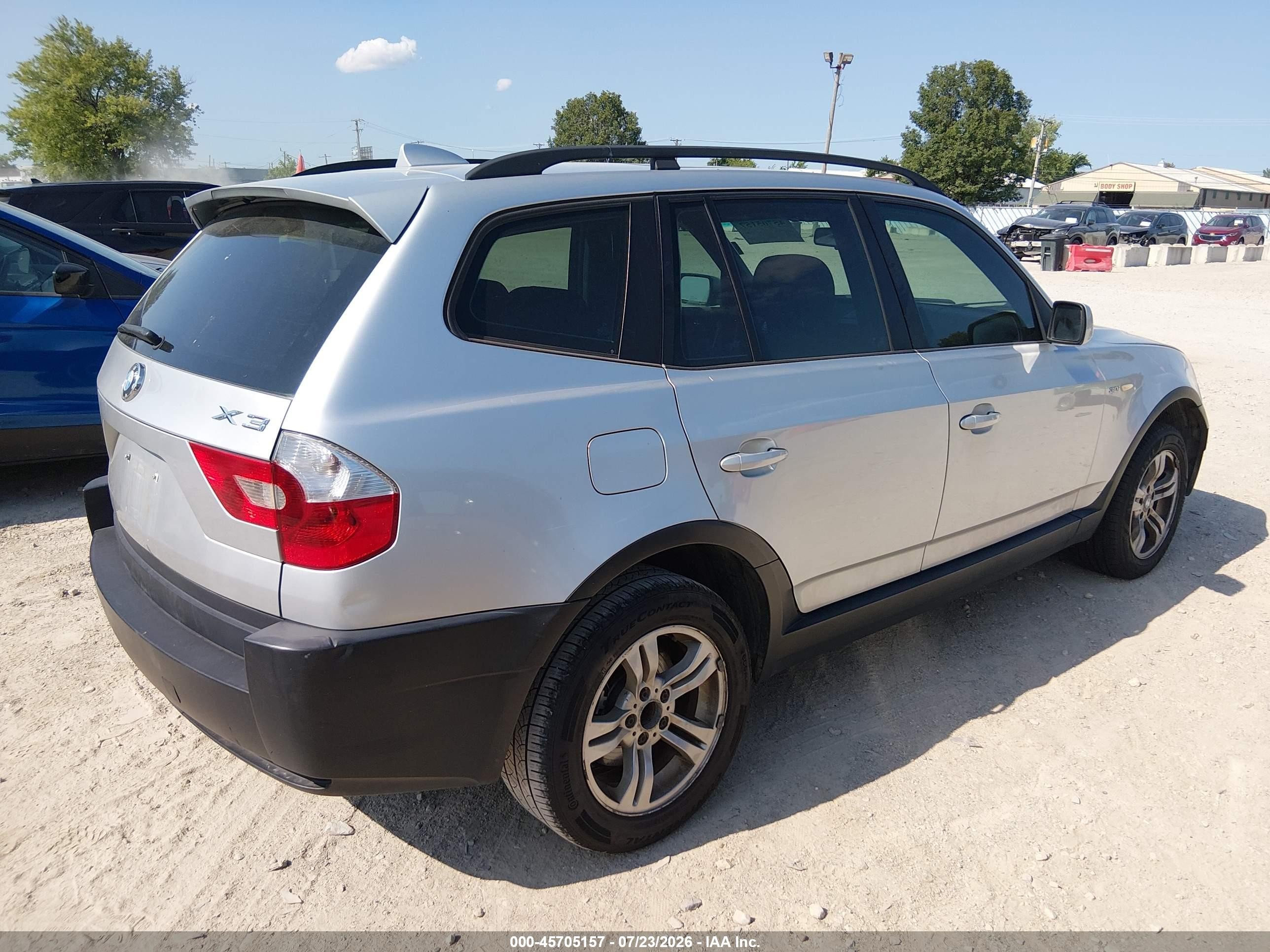 2005 Bmw X3 3.0i Silver vin: WBXPA93415WD11445