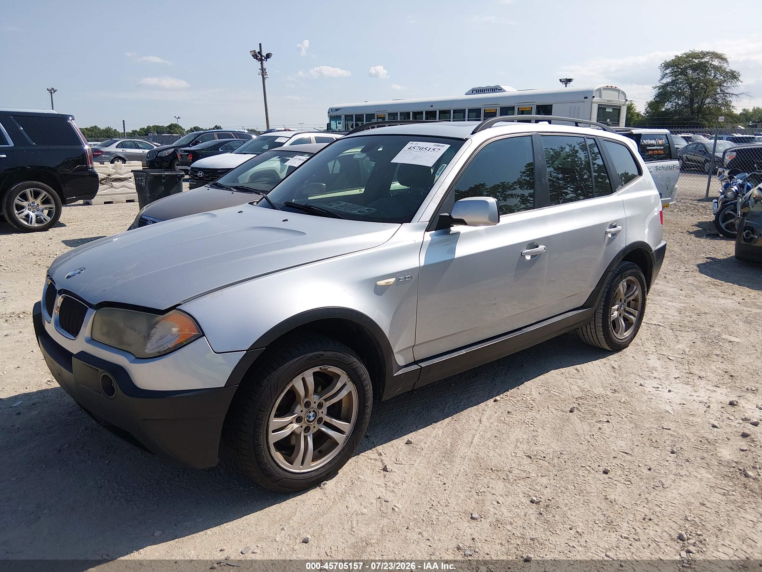 2005 Bmw X3 3.0i Silver vin: WBXPA93415WD11445