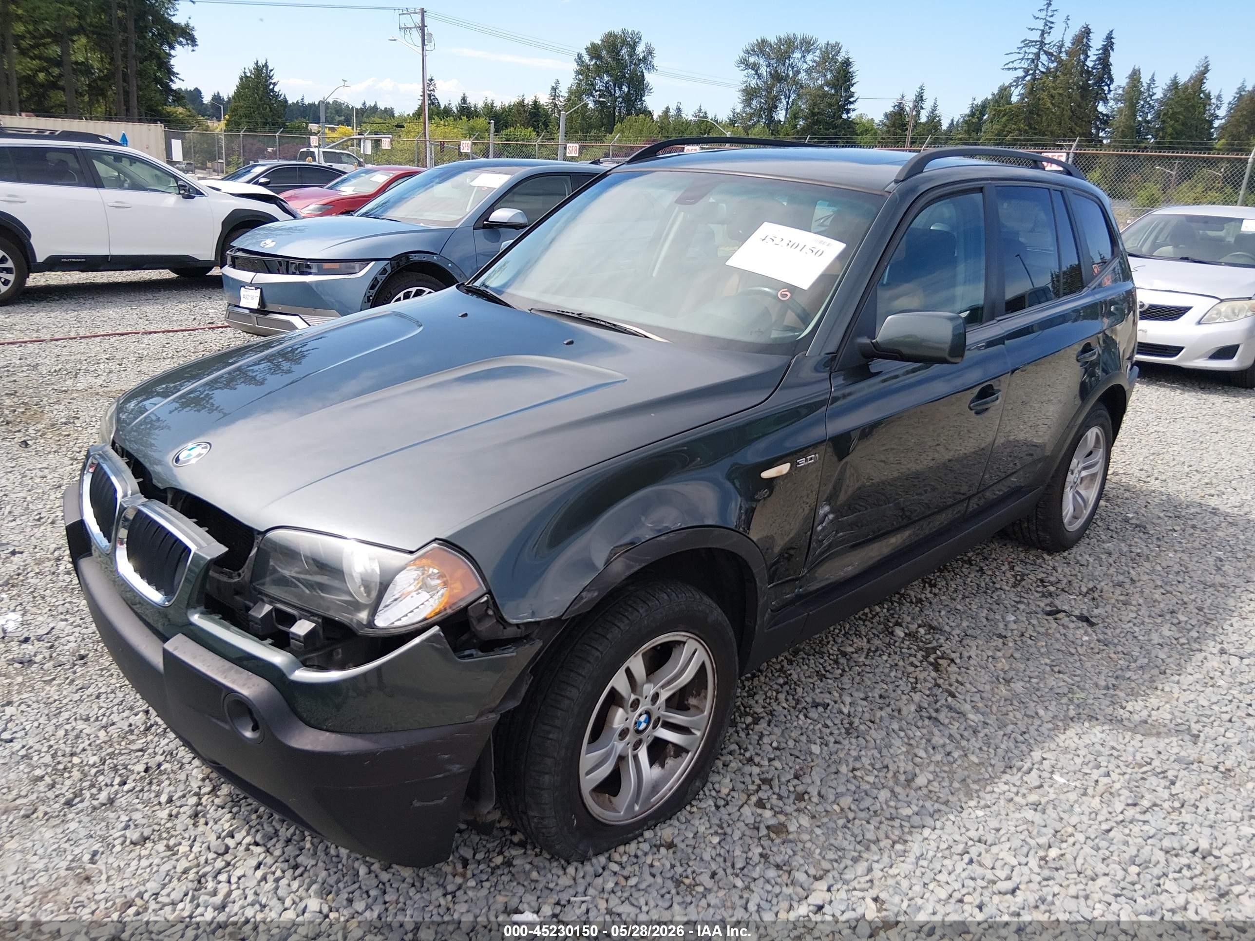 2005 Bmw X3 3.0i Gray vin: WBXPA93415WD19027