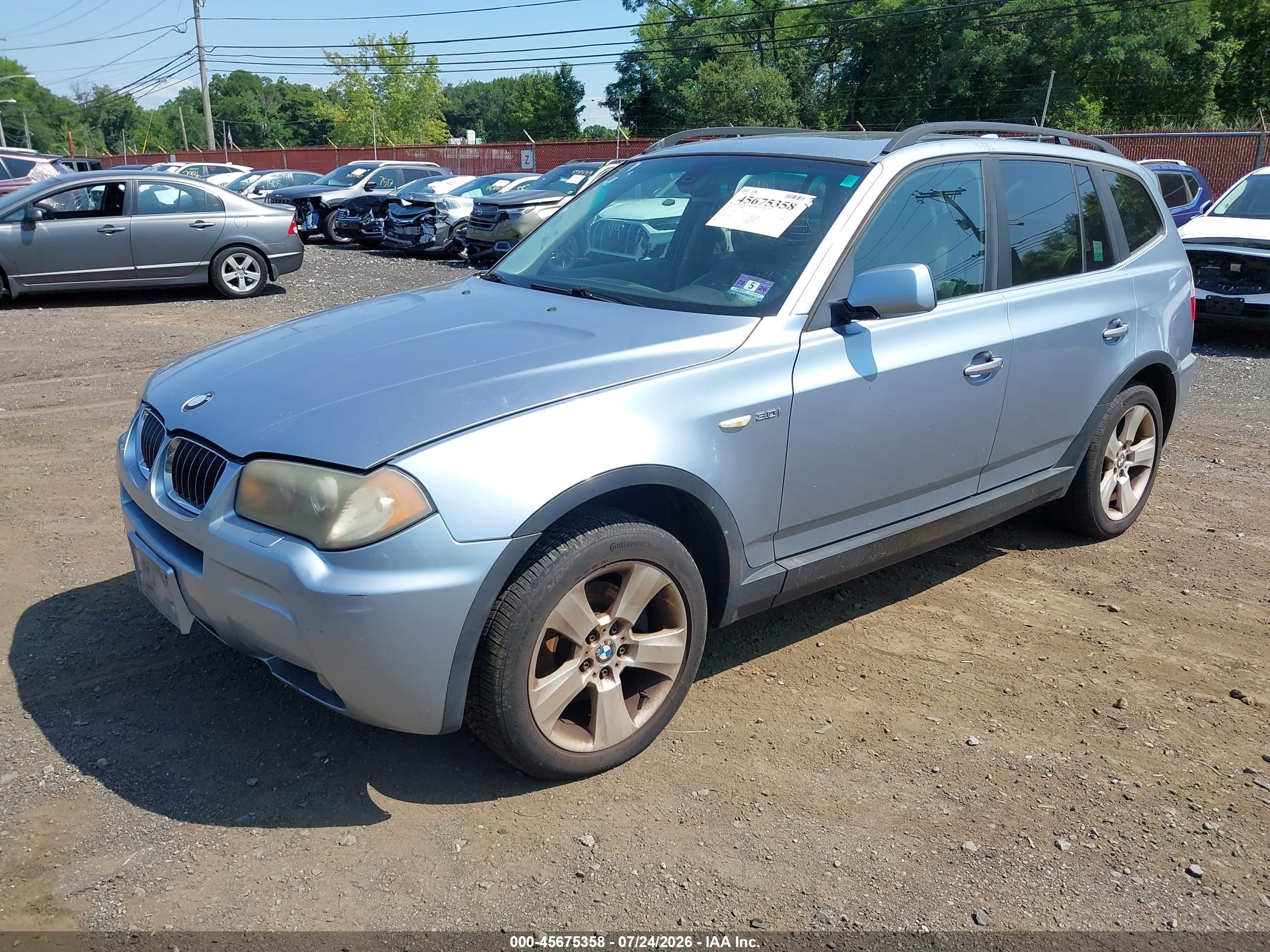 2006 Bmw X3 3.0i Light Blue vin: WBXPA93426WG78498
