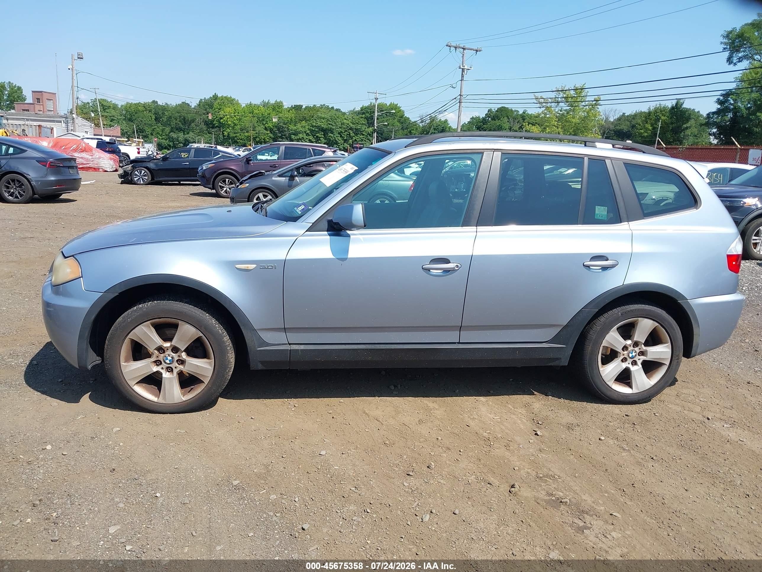 2006 Bmw X3 3.0i Light Blue vin: WBXPA93426WG78498