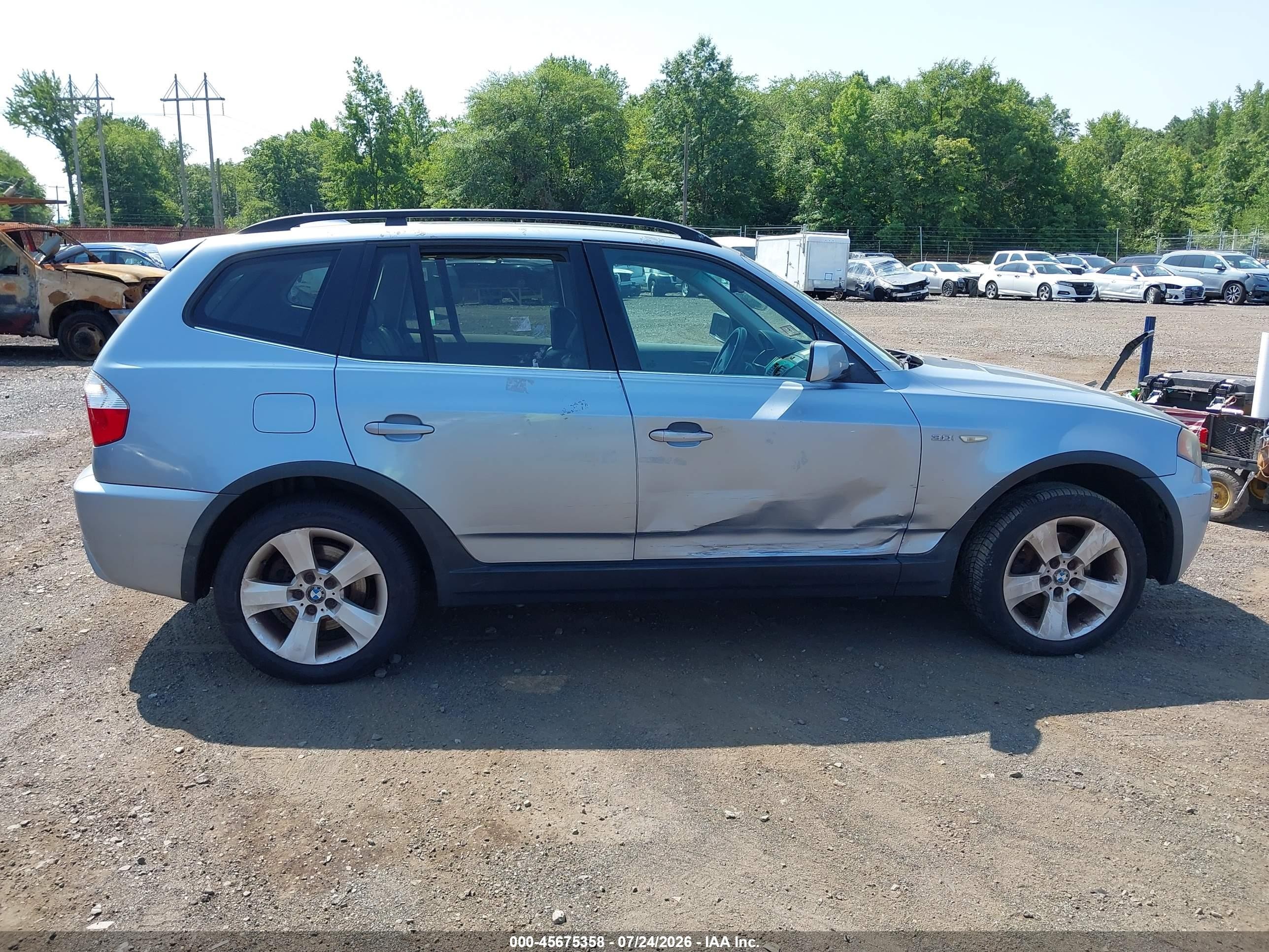 2006 Bmw X3 3.0i Light Blue vin: WBXPA93426WG78498
