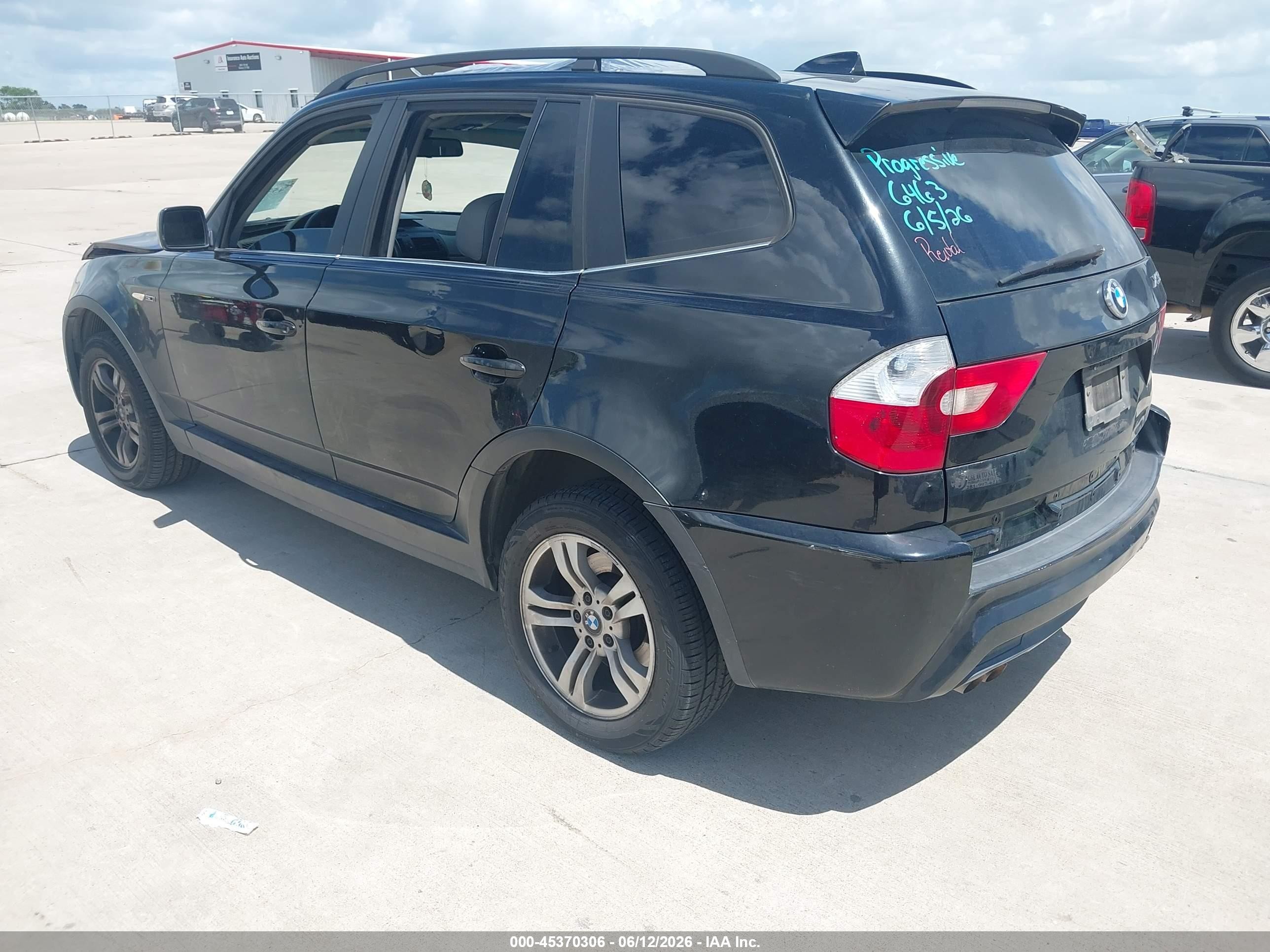 2006 Bmw X3 3.0i Black vin: WBXPA93436WD25008