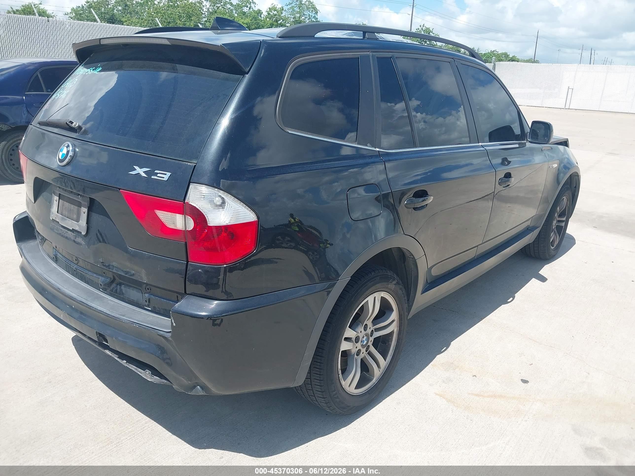 2006 Bmw X3 3.0i Black vin: WBXPA93436WD25008