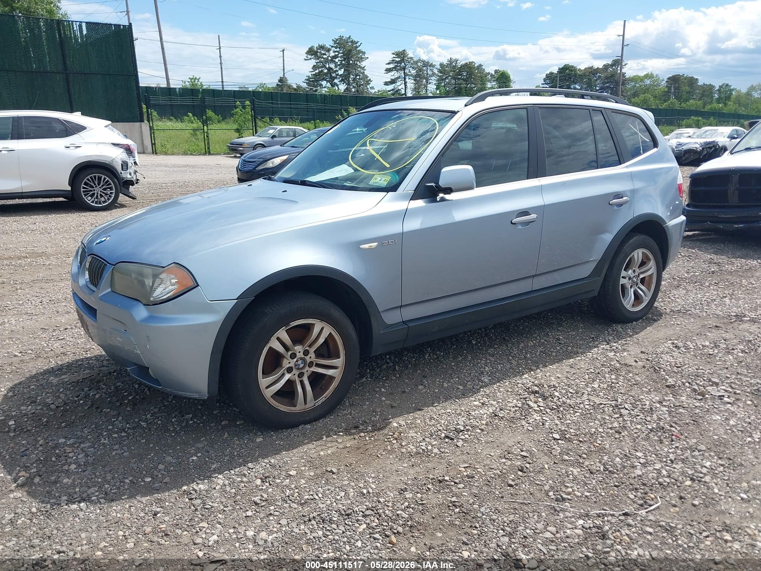 2006 Bmw X3 3.0i Gray vin: WBXPA93436WG91860