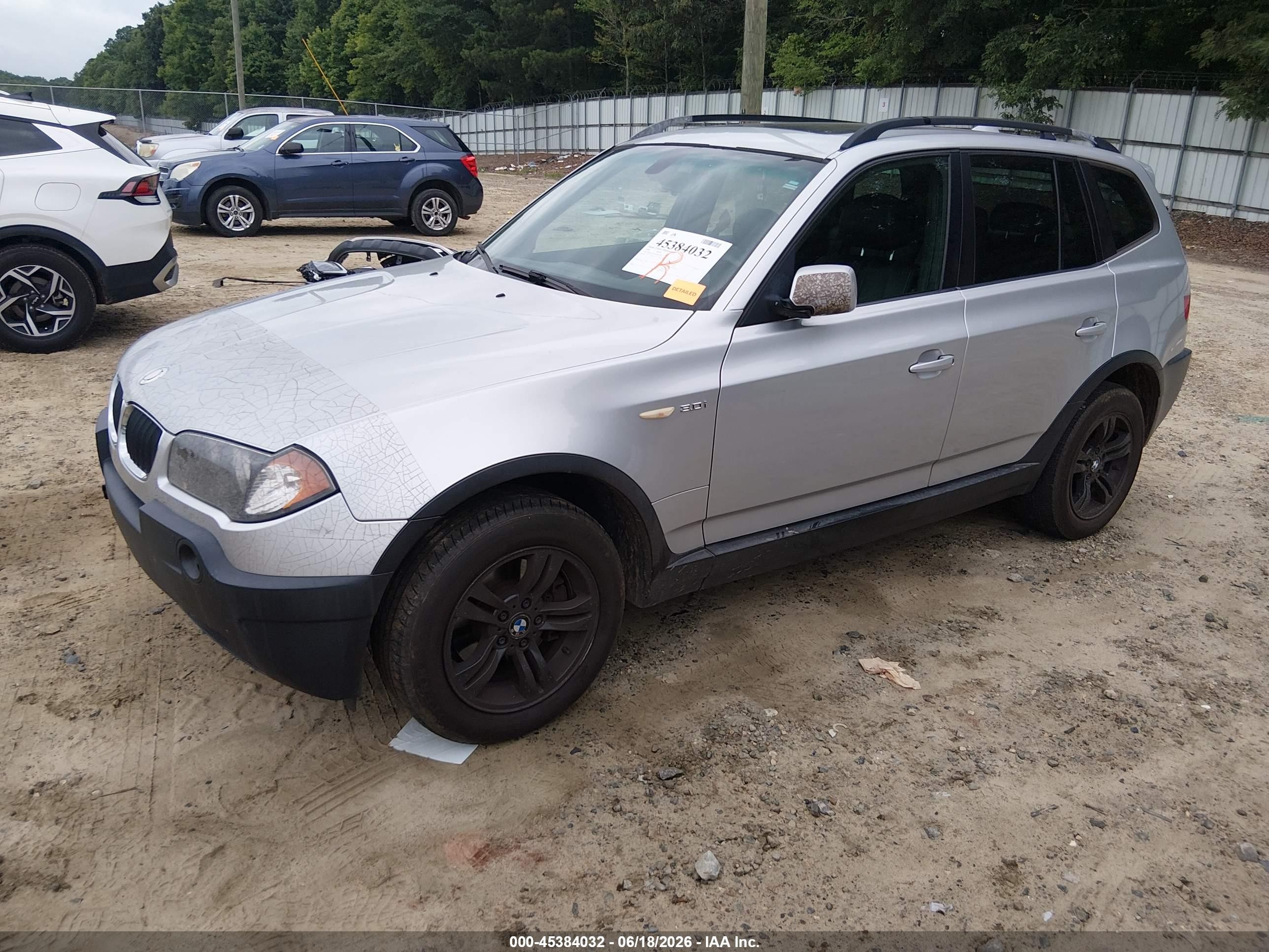 2004 Bmw X3 3.0i Silver vin: WBXPA93444WA65182