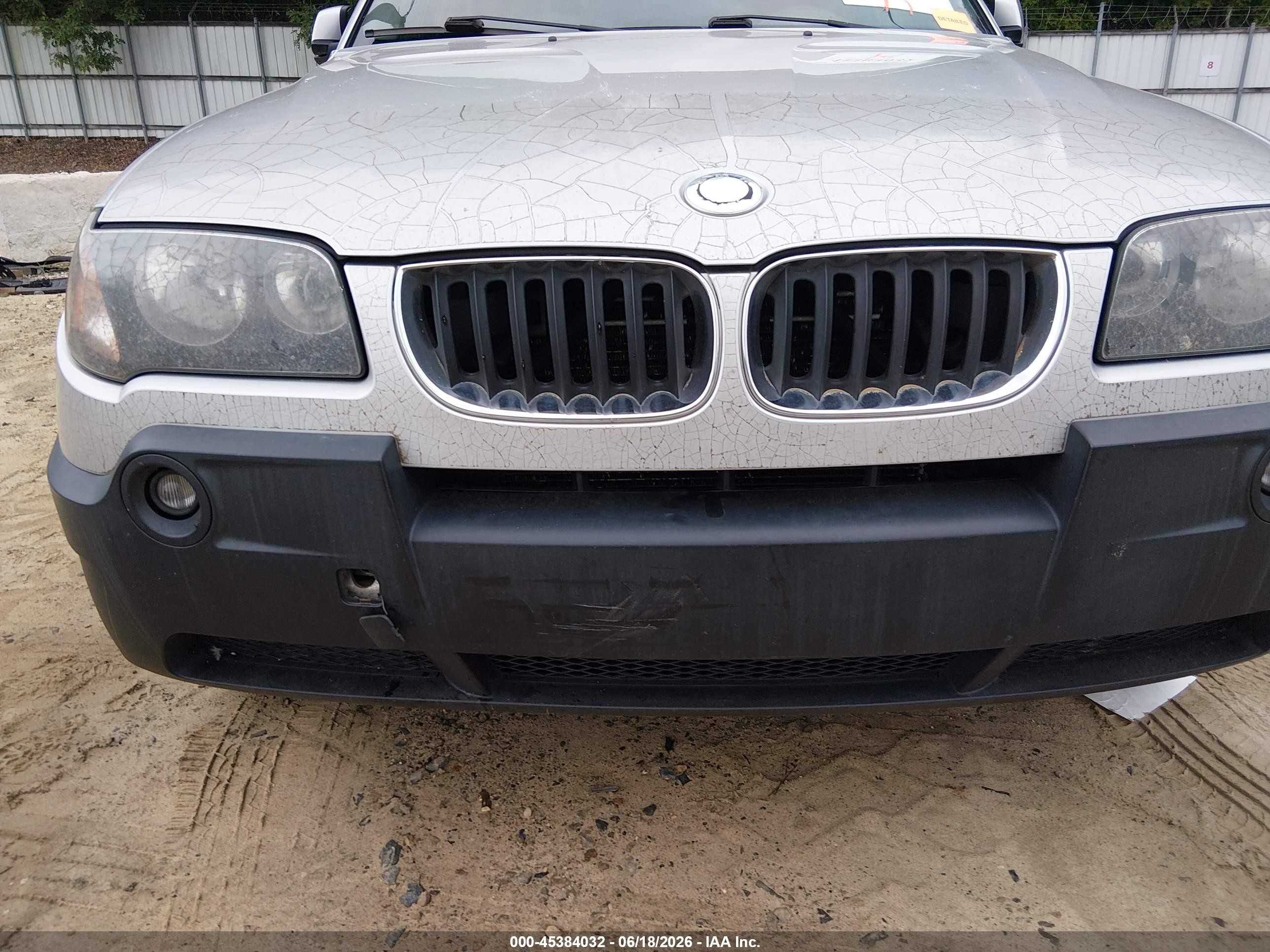 2004 Bmw X3 3.0i Silver vin: WBXPA93444WA65182