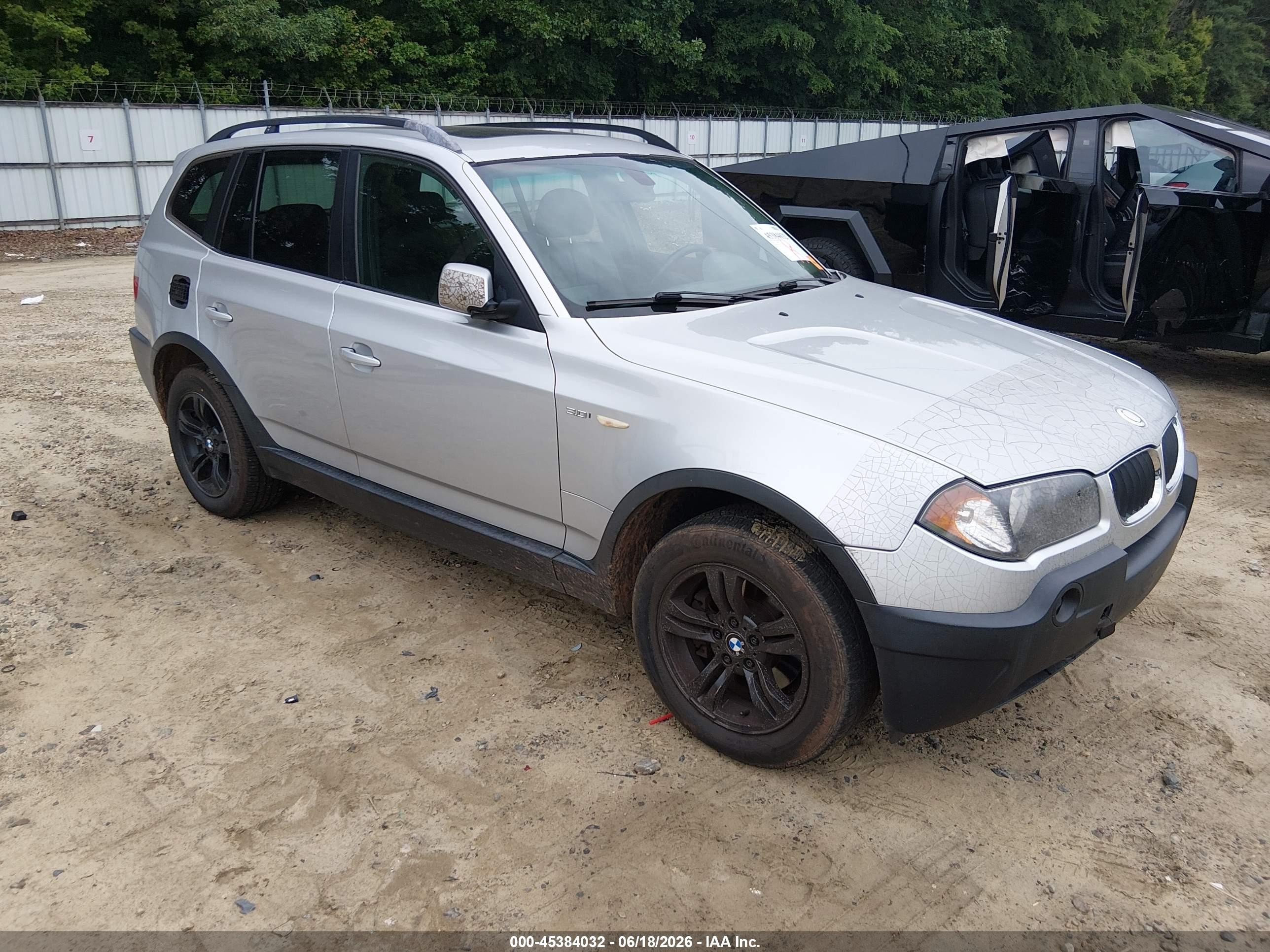 2004 Bmw X3 3.0i Silver vin: WBXPA93444WA65182