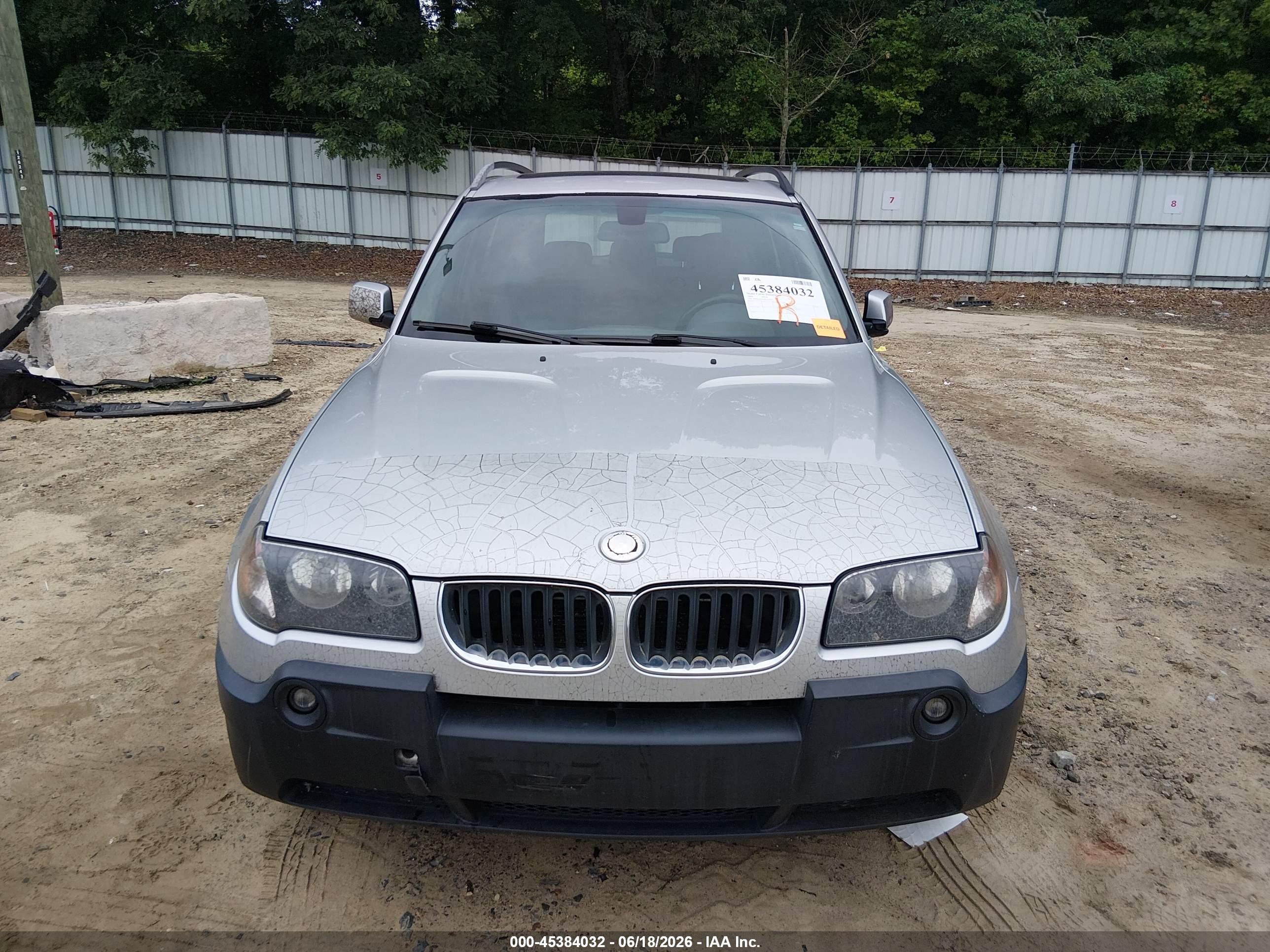 2004 Bmw X3 3.0i Silver vin: WBXPA93444WA65182