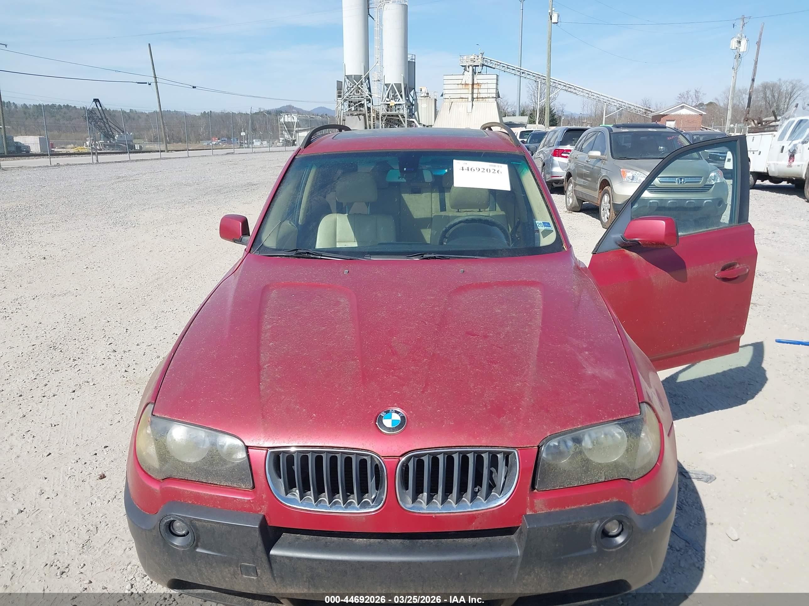 2005 Bmw X3 3.0i Red vin: WBXPA93445WD07888