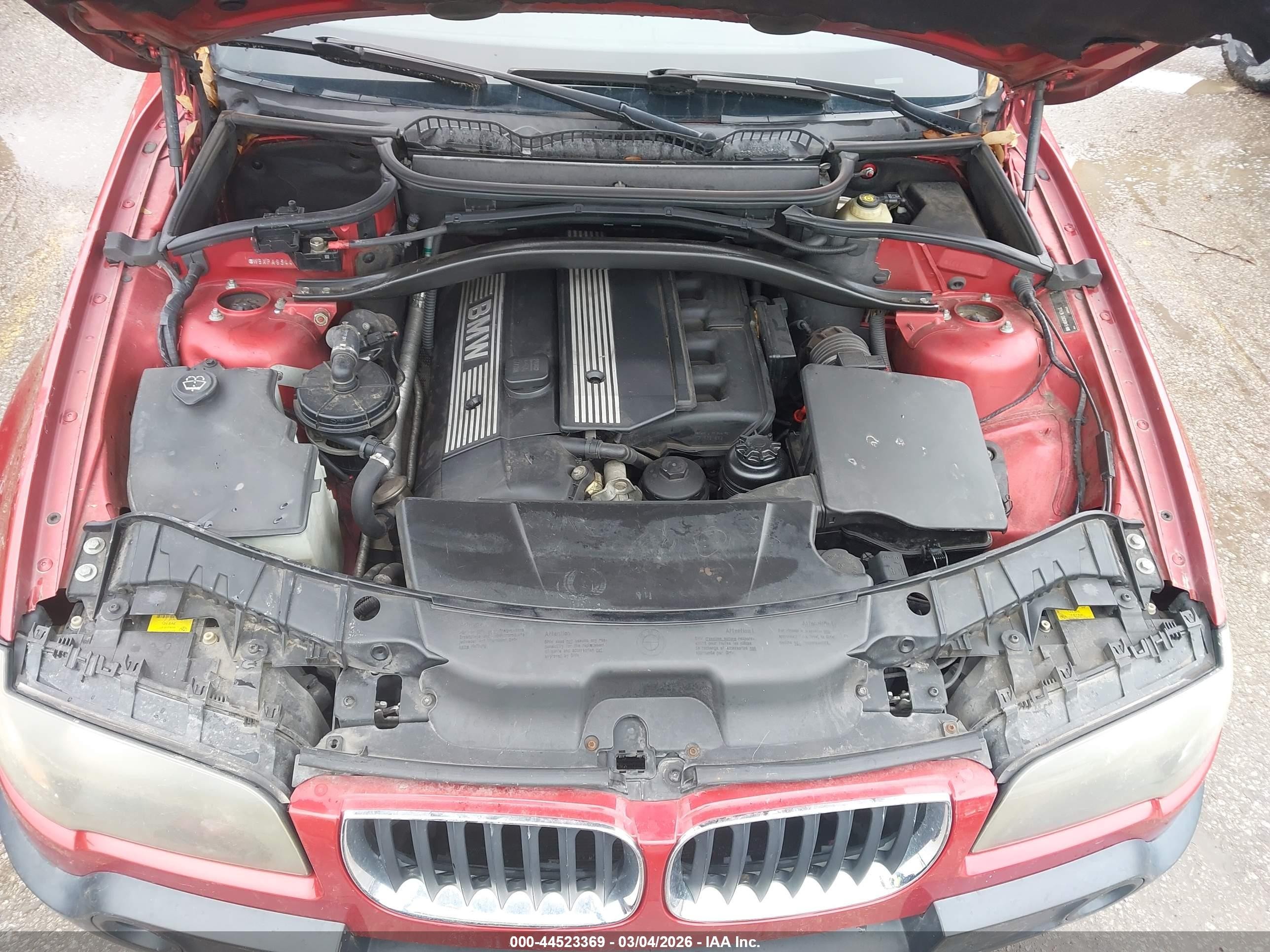 2005 Bmw X3 3.0i Red vin: WBXPA93445WD16753