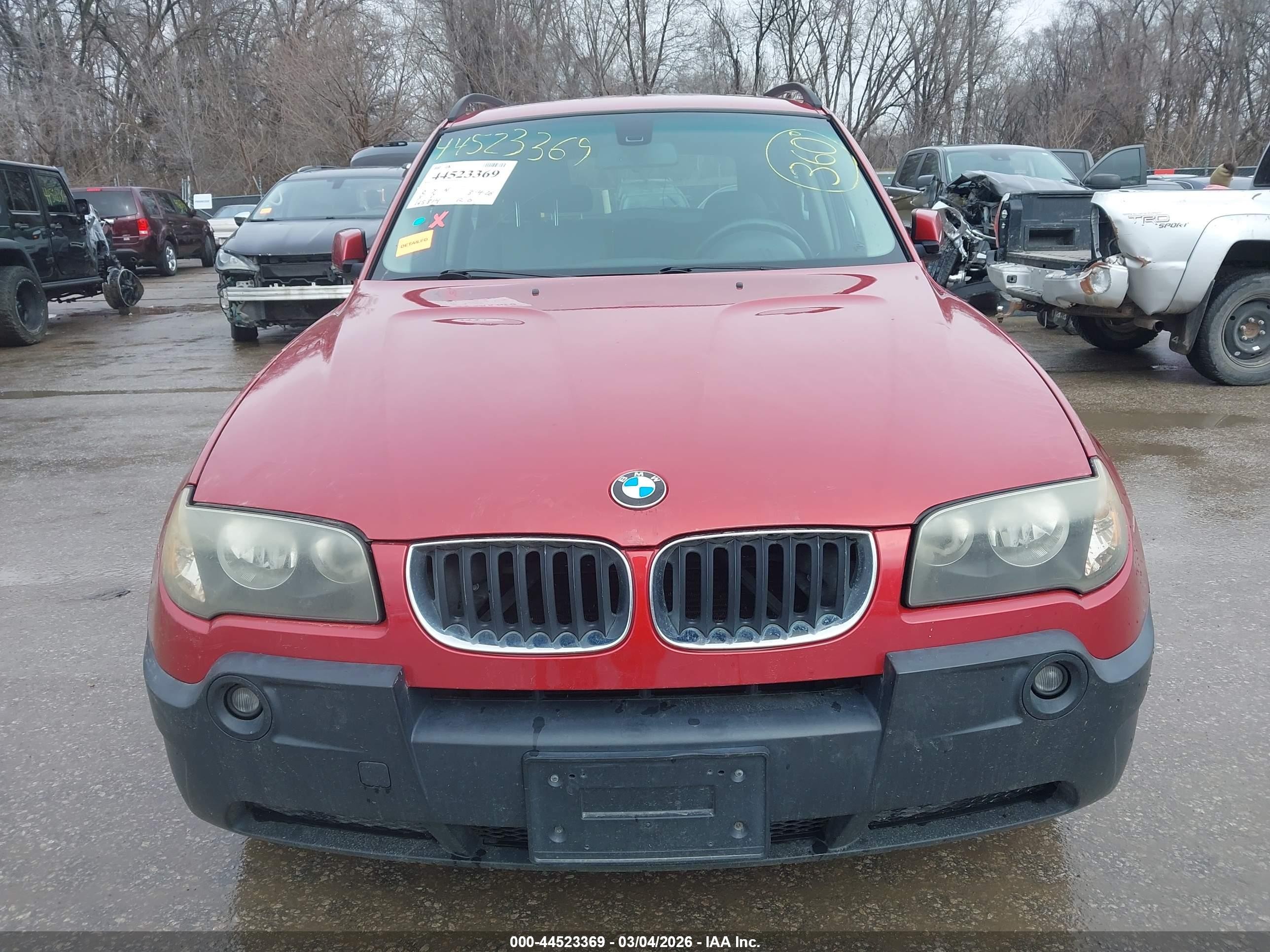 2005 Bmw X3 3.0i Red vin: WBXPA93445WD16753