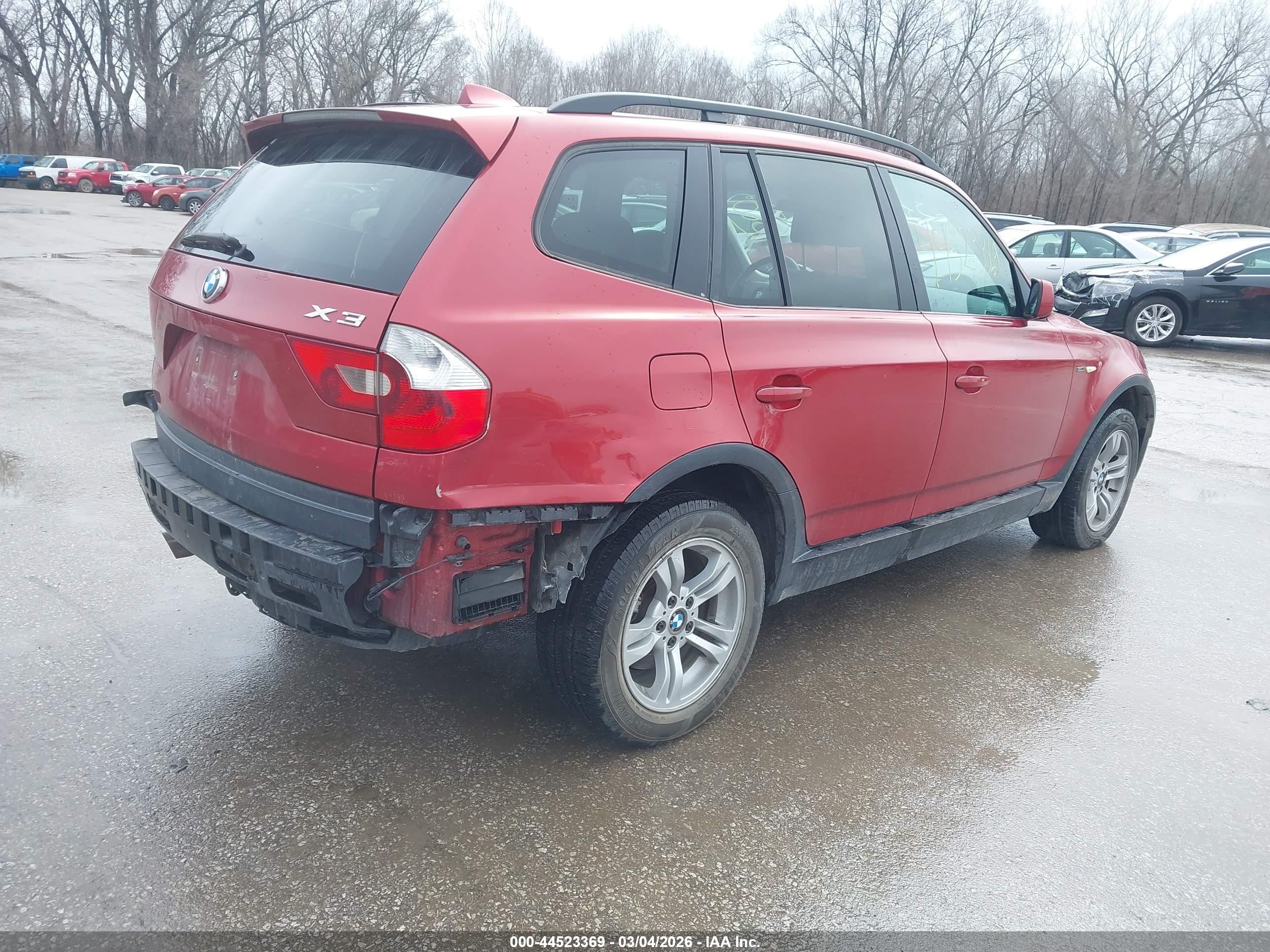 2005 Bmw X3 3.0i Red vin: WBXPA93445WD16753