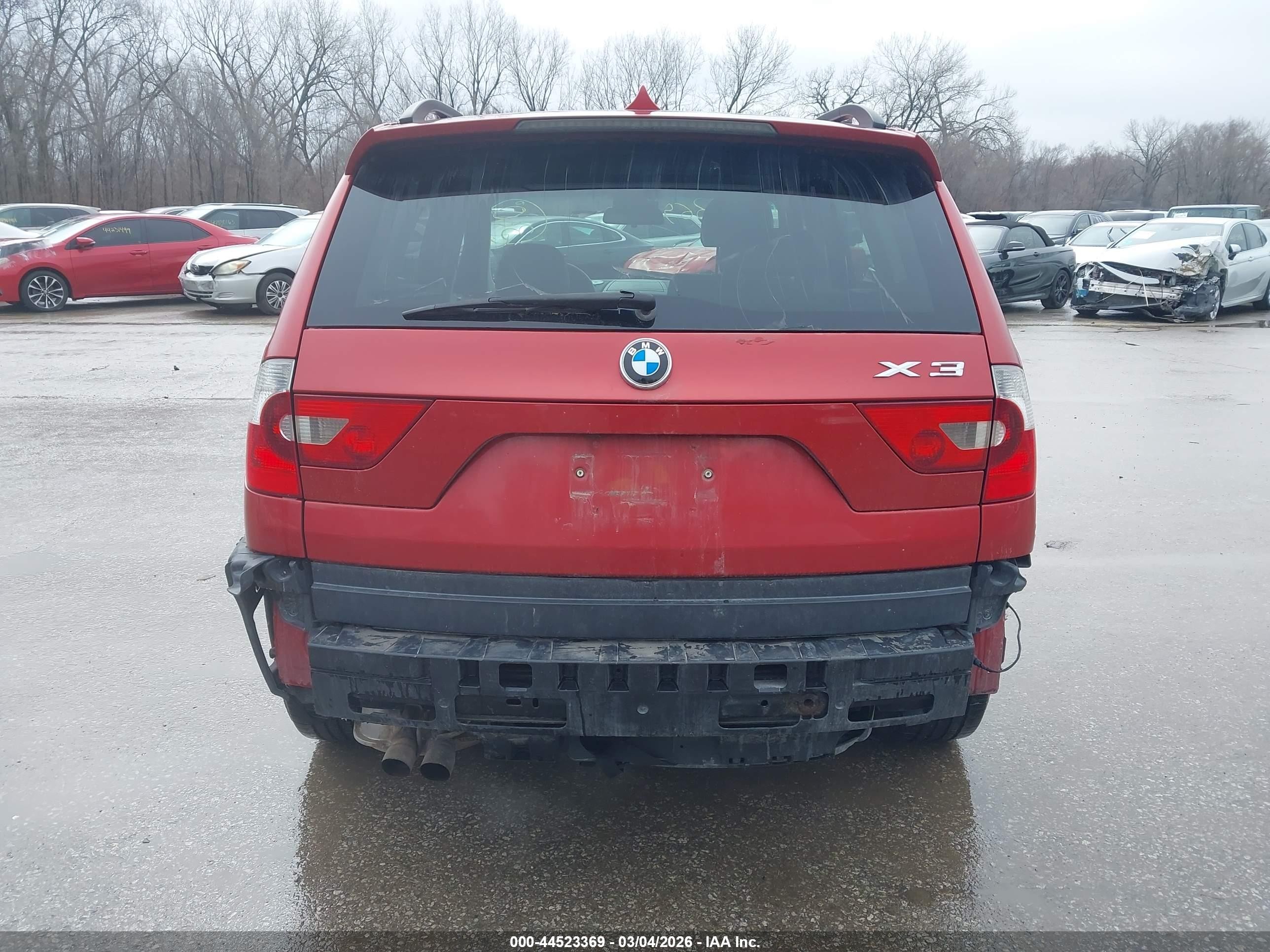 2005 Bmw X3 3.0i Red vin: WBXPA93445WD16753