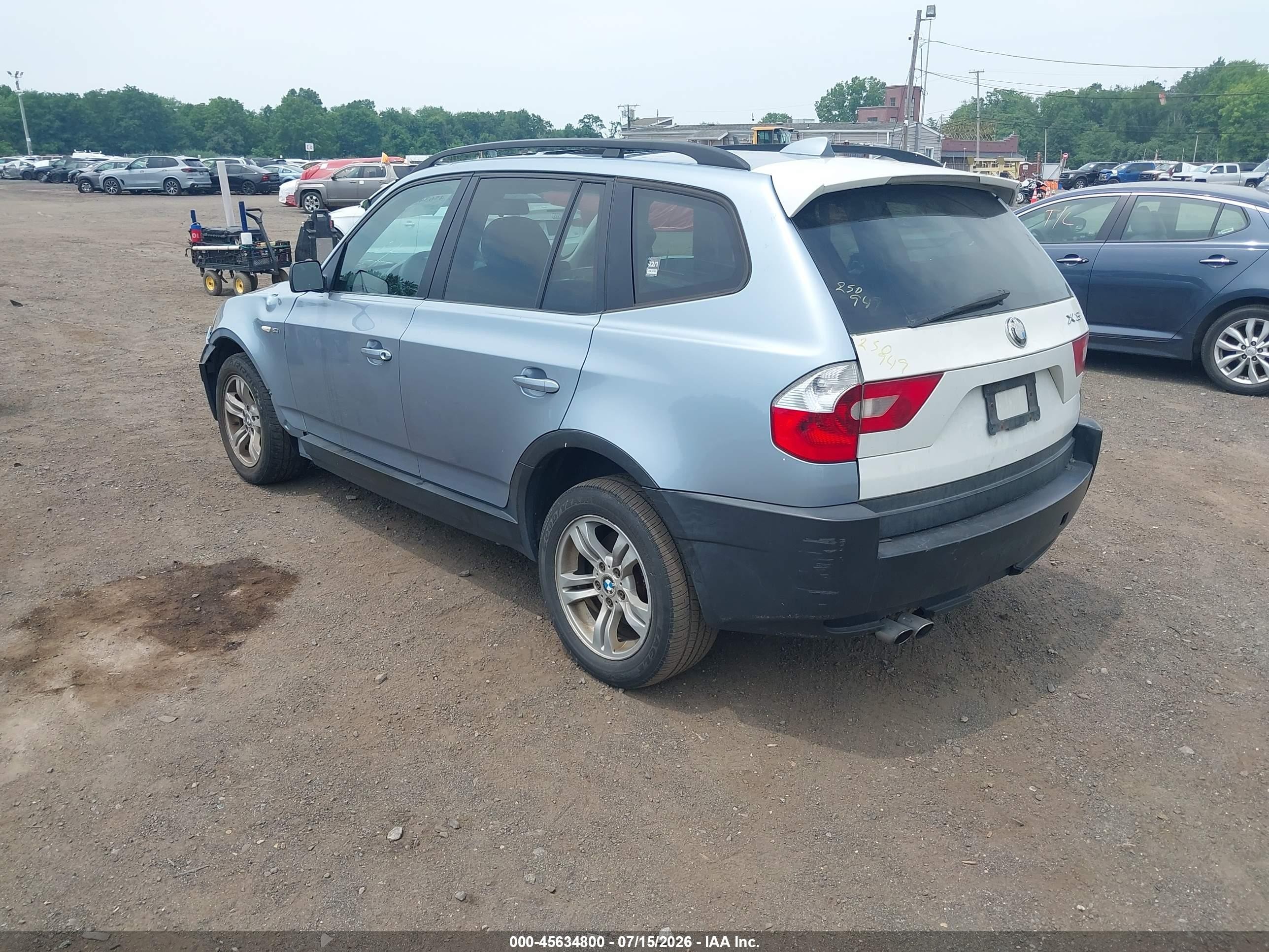 2005 Bmw X3 3.0i Light Blue vin: WBXPA93445WD20222