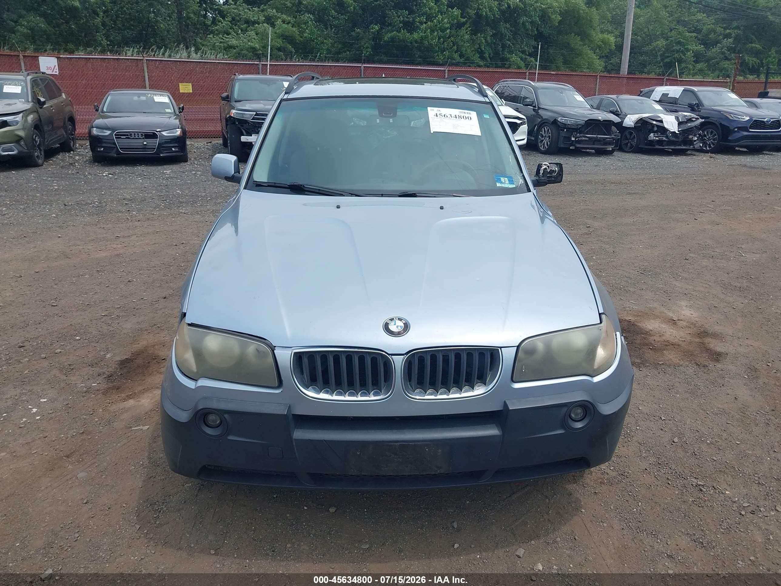 2005 Bmw X3 3.0i Light Blue vin: WBXPA93445WD20222