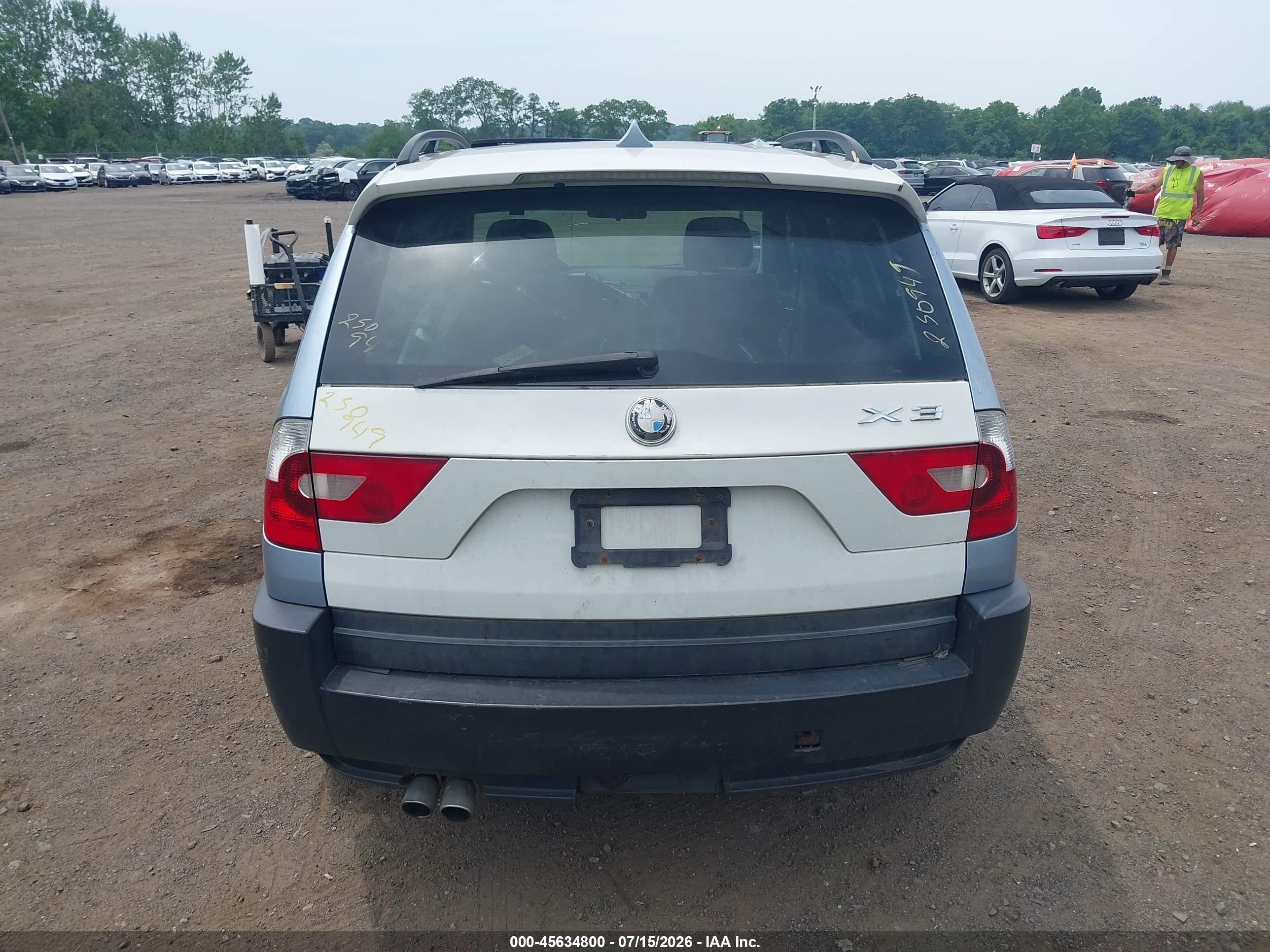 2005 Bmw X3 3.0i Light Blue vin: WBXPA93445WD20222