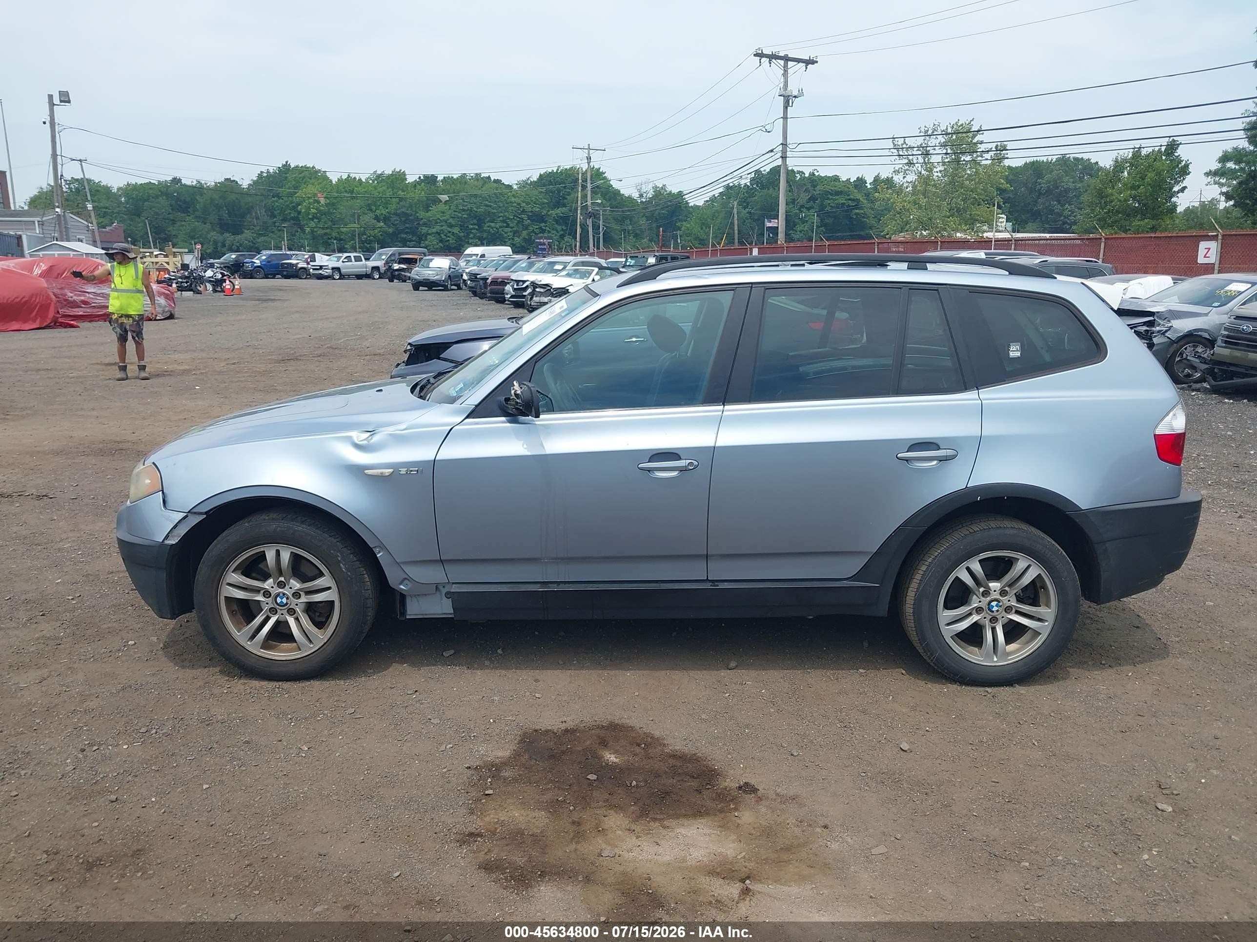 2005 Bmw X3 3.0i Light Blue vin: WBXPA93445WD20222