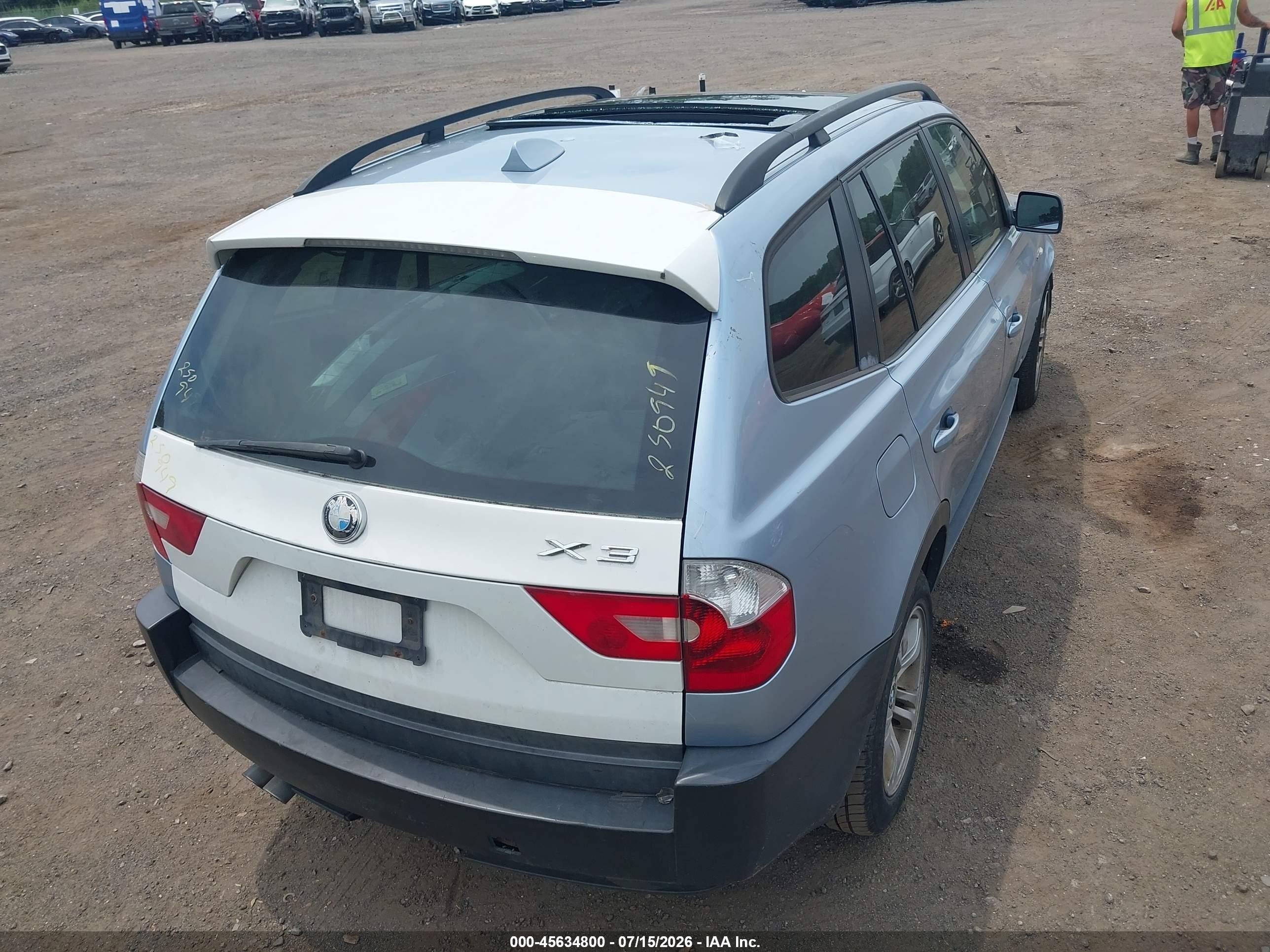 2005 Bmw X3 3.0i Light Blue vin: WBXPA93445WD20222