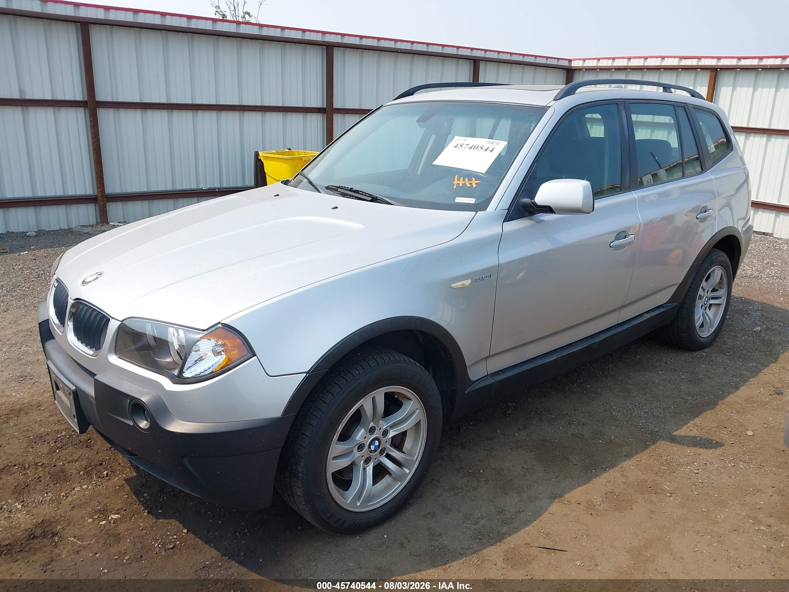 2005 Bmw X3 3.0i Silver vin: WBXPA93445WD20334