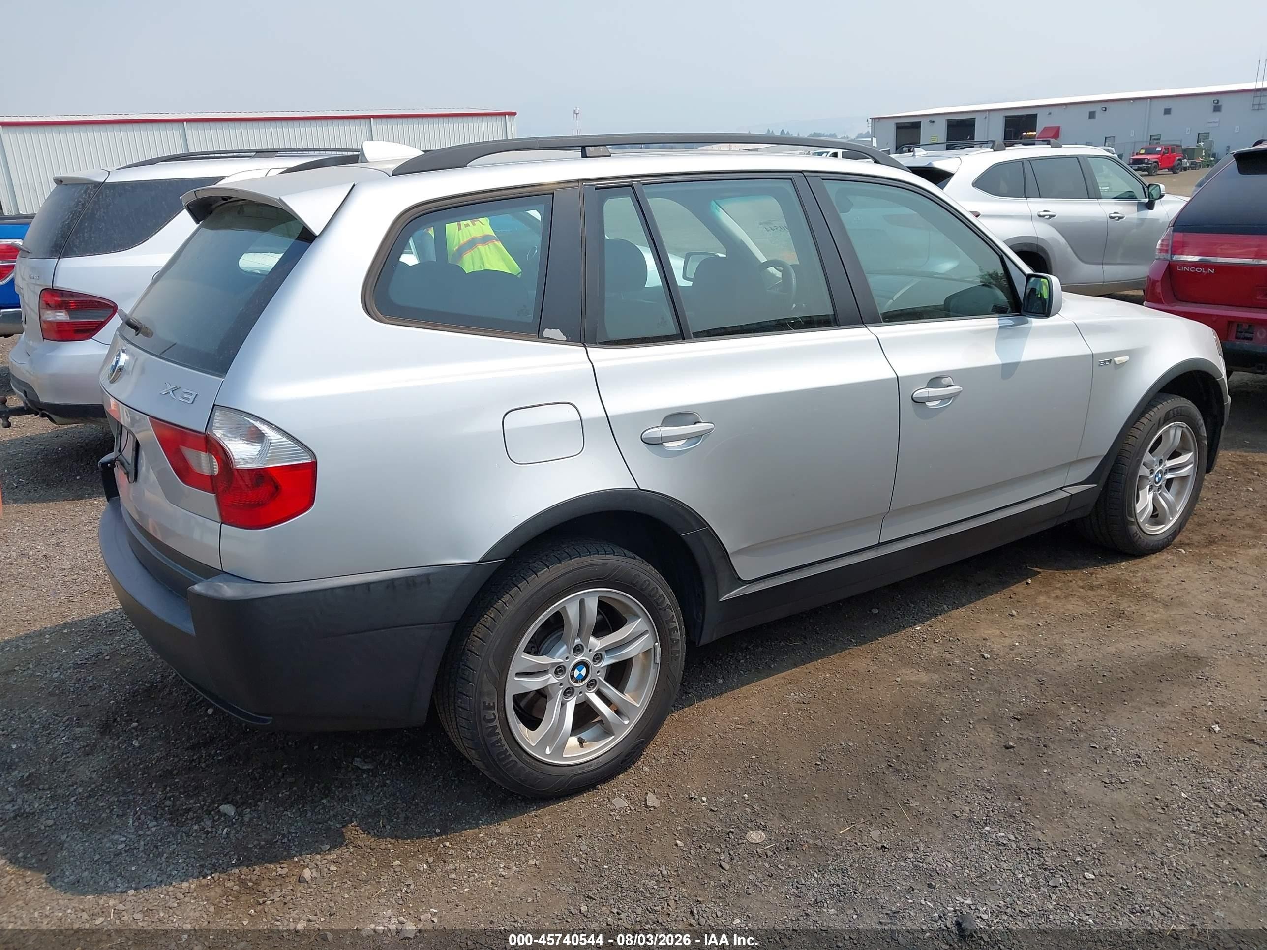 2005 Bmw X3 3.0i Silver vin: WBXPA93445WD20334