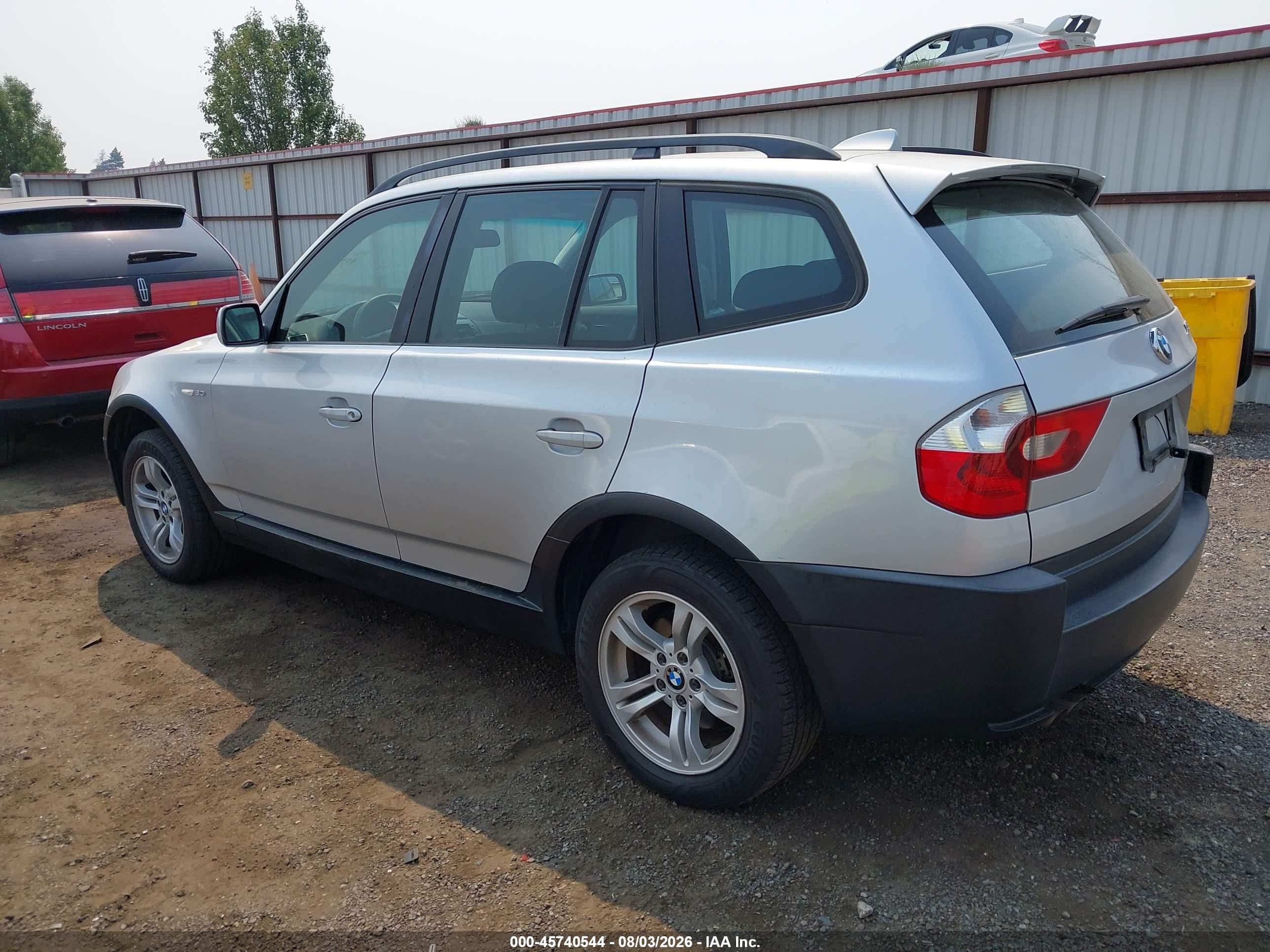 2005 Bmw X3 3.0i Silver vin: WBXPA93445WD20334