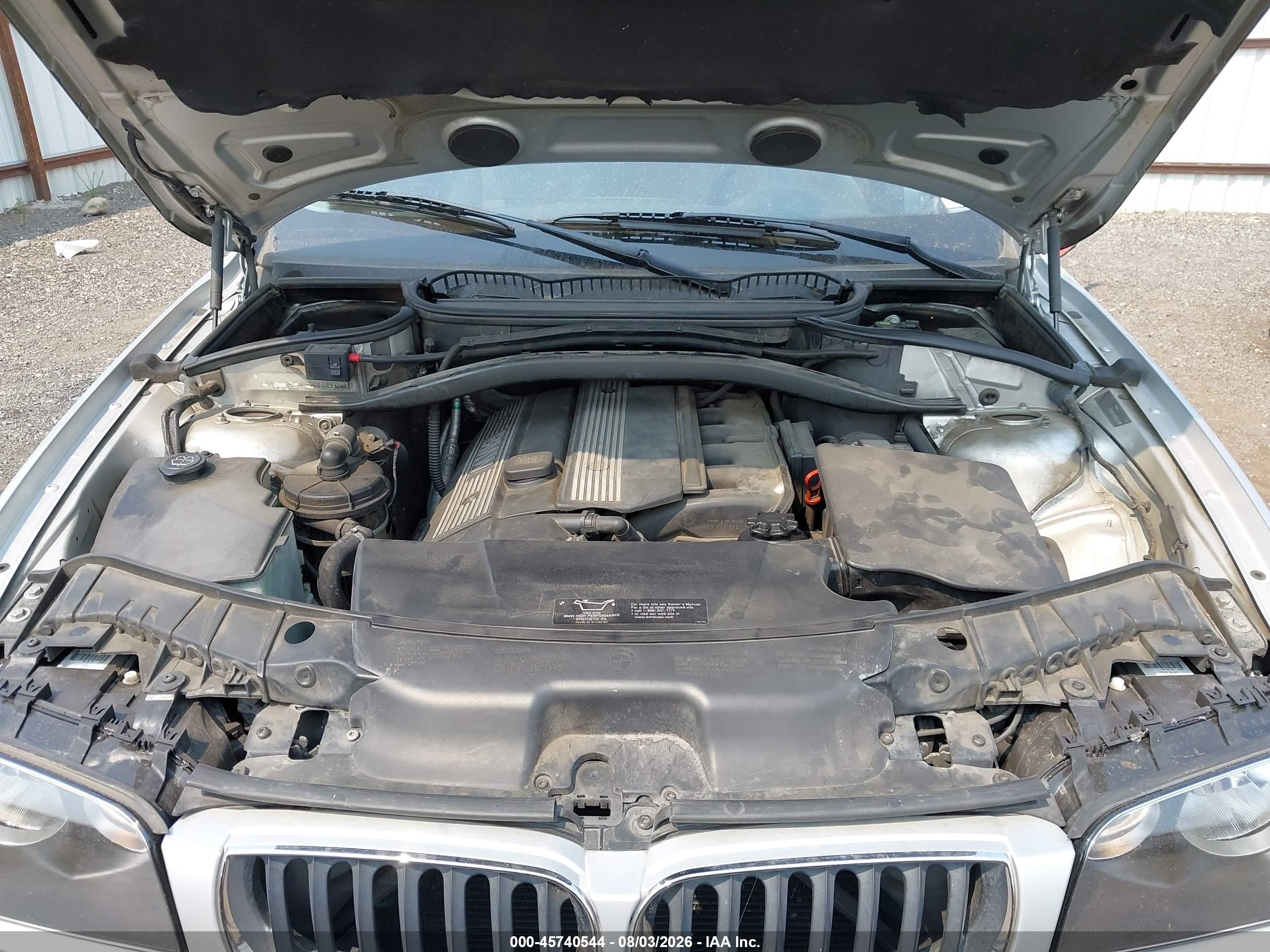 2005 Bmw X3 3.0i Silver vin: WBXPA93445WD20334