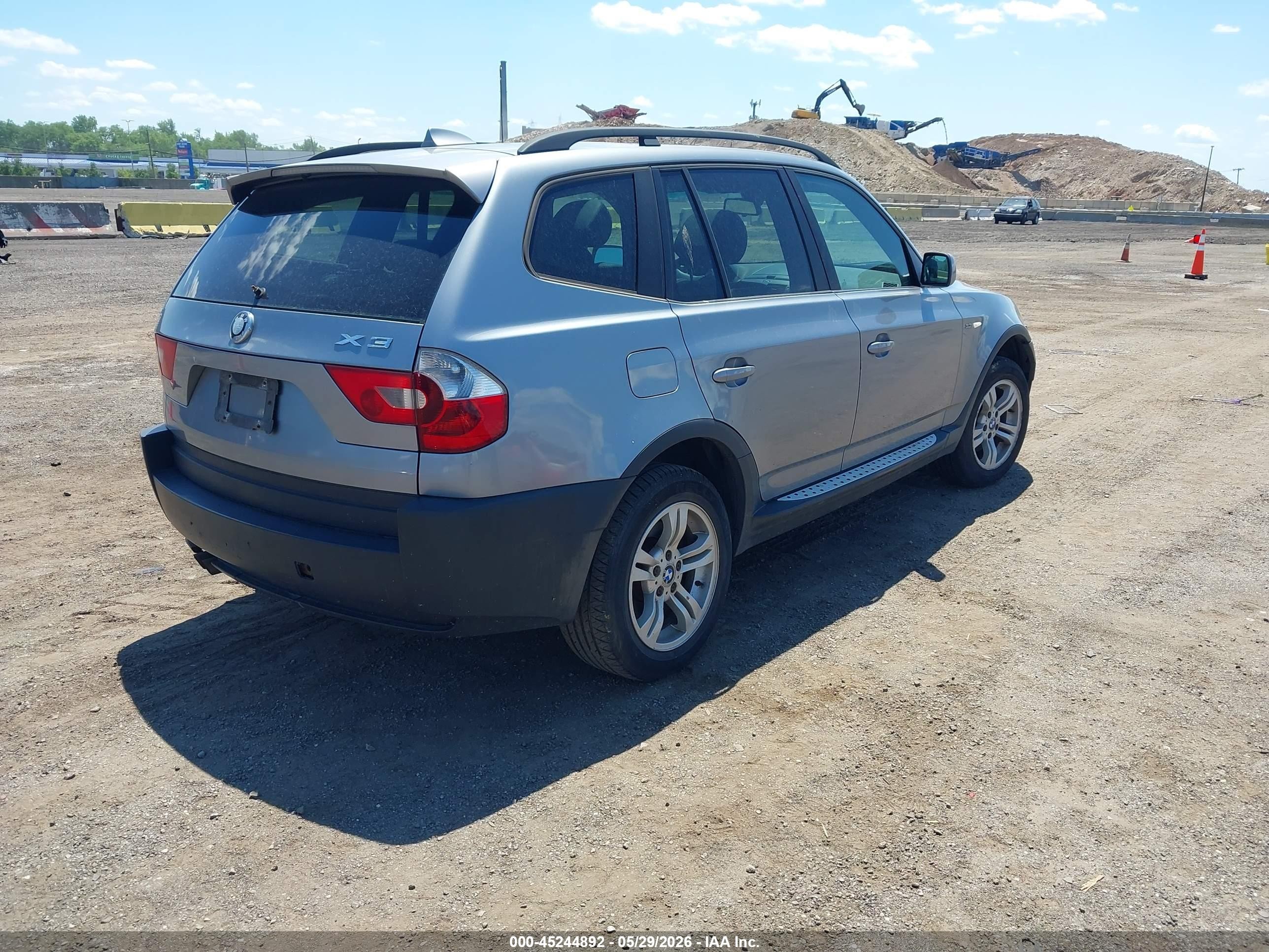2005 Bmw X3 3.0i Silver vin: WBXPA93455WD06930