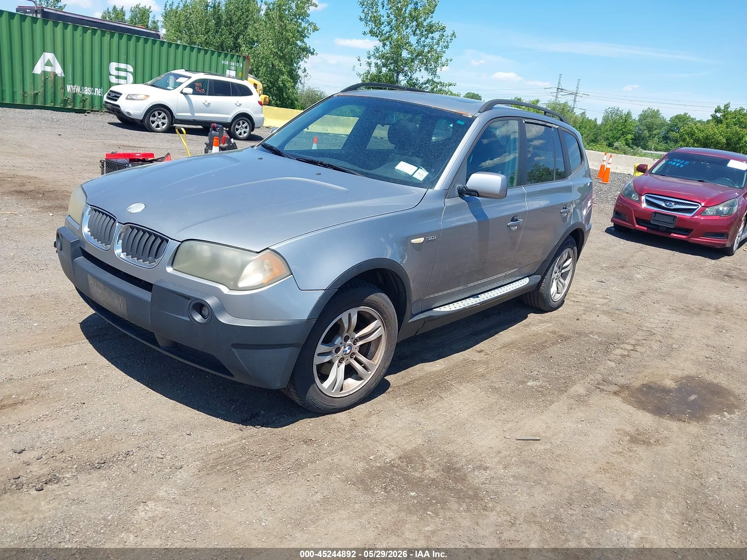 2005 Bmw X3 3.0i Silver vin: WBXPA93455WD06930